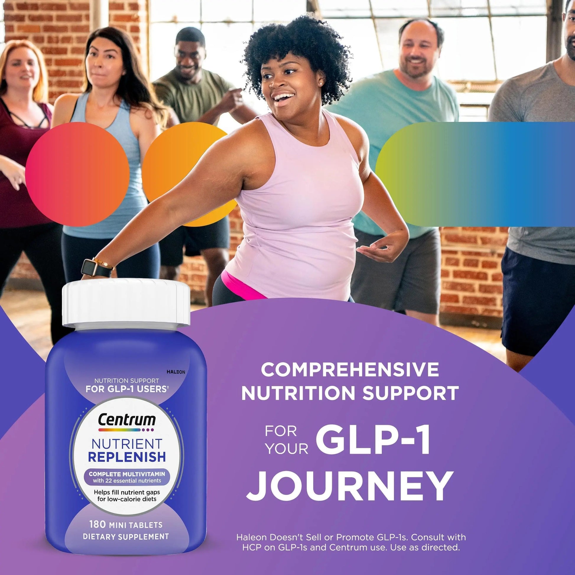 Centrum Nutrient Replenish GLP-1 Nutrition Support Multivitamin for Whole Body Health and Appearance - 180 Tablets, 6 Month Supply Centrum uk supplements