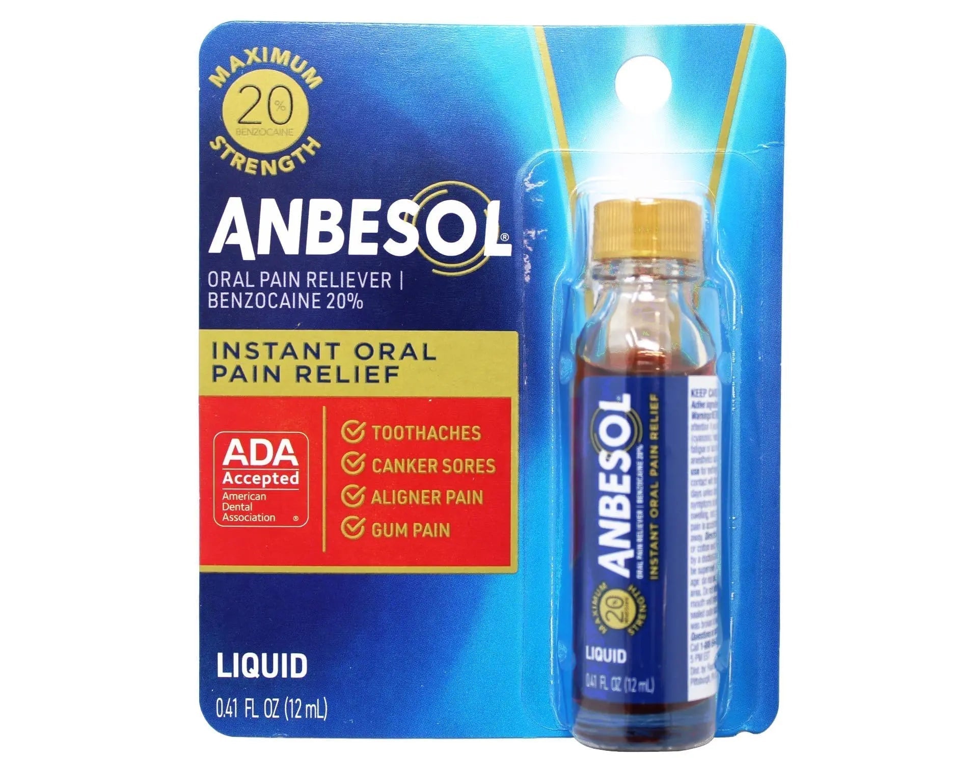 Anbesol Maximum Strength Liquid, 0.41 Fluid Ounce (Pack of 3) YEGE uk supplements