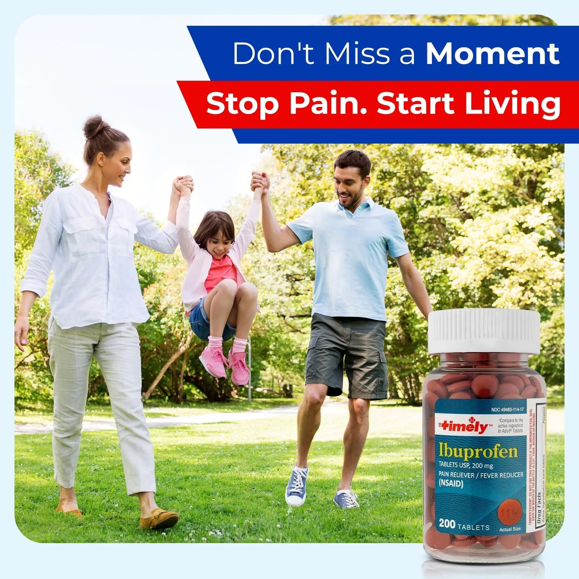 TIME-Cap Labs 200 Tablets Ibuprofen 200mg Coated - Pain Reliever & Fever Reducer (NSAID) for Adults, Helps with Headache, Back Pain, Muscle Aches, Toothaches, Menstrual Cramps & Minor Arthritis Pain TIME-CAP LABS, INC. uk supplements