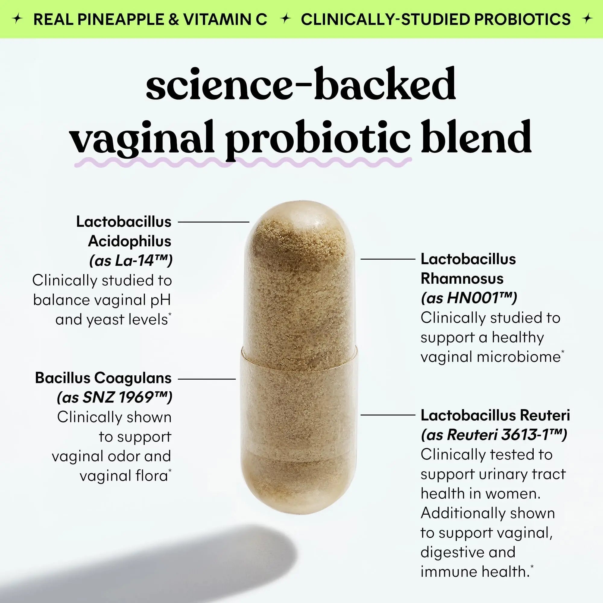 Lemme Purr Vaginal Probiotics for Women - Promotes pH Balance, Healthy Vaginal Odor & Urinary Tract Health w/Lactobacillus Blend, Clinically Tested Strains, Pineapple & Vitamin C - 60 Veggie Capsules Lemme uk supplements