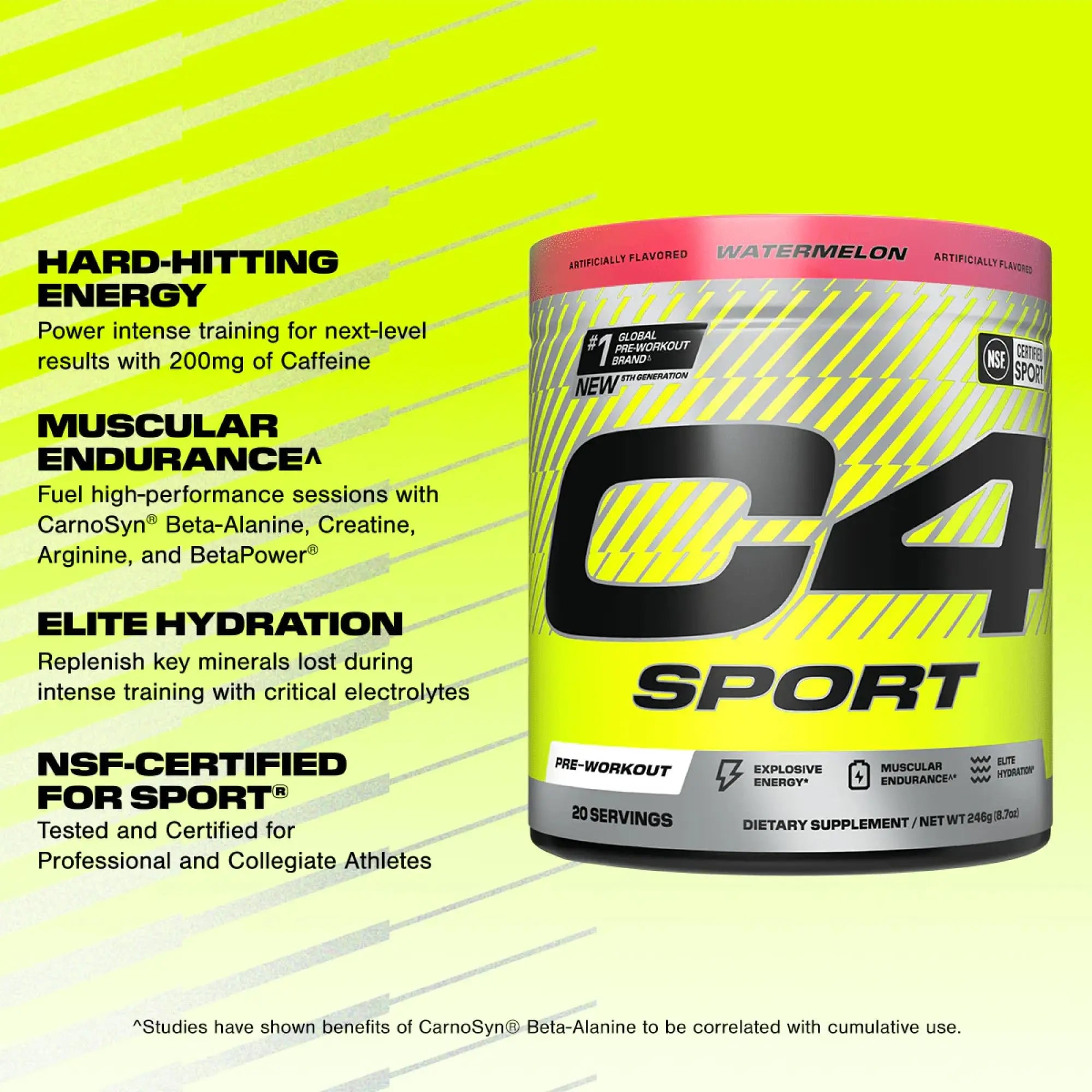 Cellucor C4 Sport Pre Workout Powder - NSF Certified for Sport - Elite Hydration - 200mg Caffeine + Creatine + Beta-Alanine C4 uk supplements
