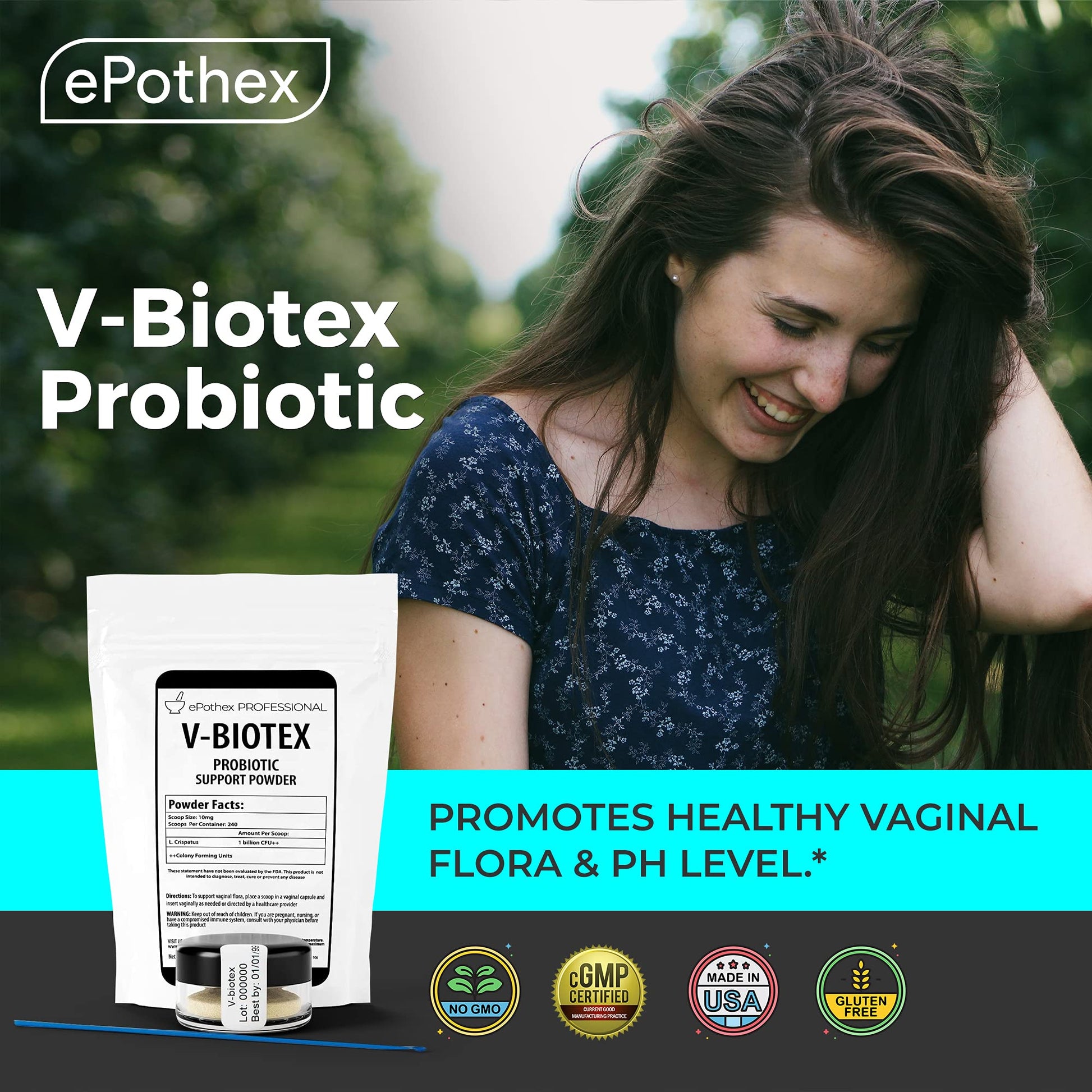 EPOTHEX V-Biotex - Pure L. Crispatus Probiotic Powder | Vaginal Probiotic | Promotes Vaginal & Urinary Health EPOTHEX uk supplements