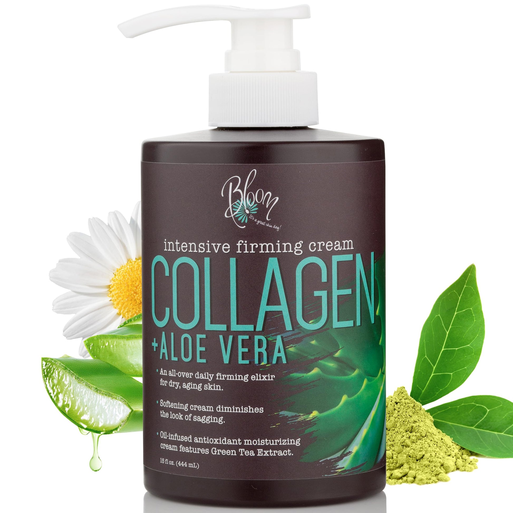 BLOOM Collagen Cream + Aloe Vera Moisturizer Body Lotion & Face Cream | Dry Skin BLOOM IT'S A GREAT SKIN DAY! uk supplements