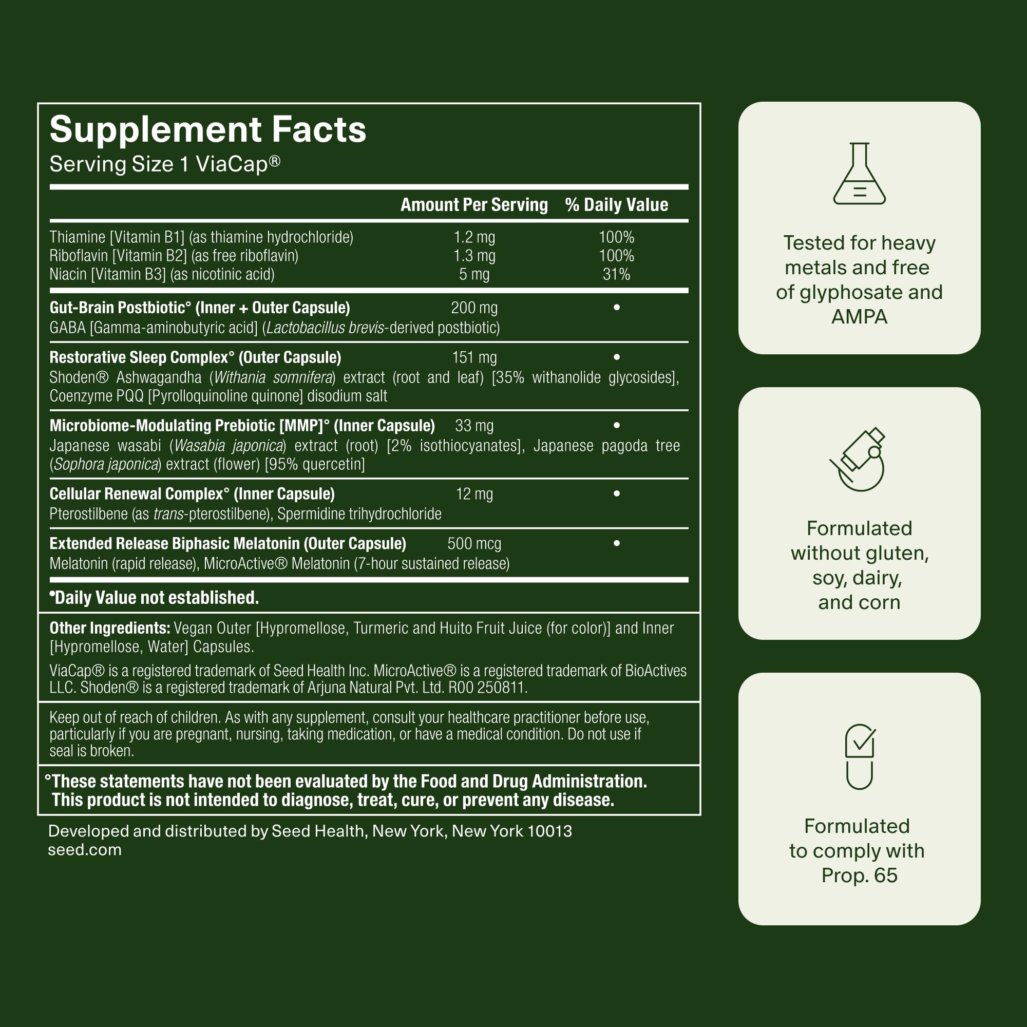Seed PM-02 Sleep + Restore - Sleep Aid for Women & Men - Non-Habit Forming Bioidentical Melatonin & Ashwagandha - Vegan & Shelf-Stable - 30 Capsules (30-Day Supply) Visit the Seed Store uk supplements