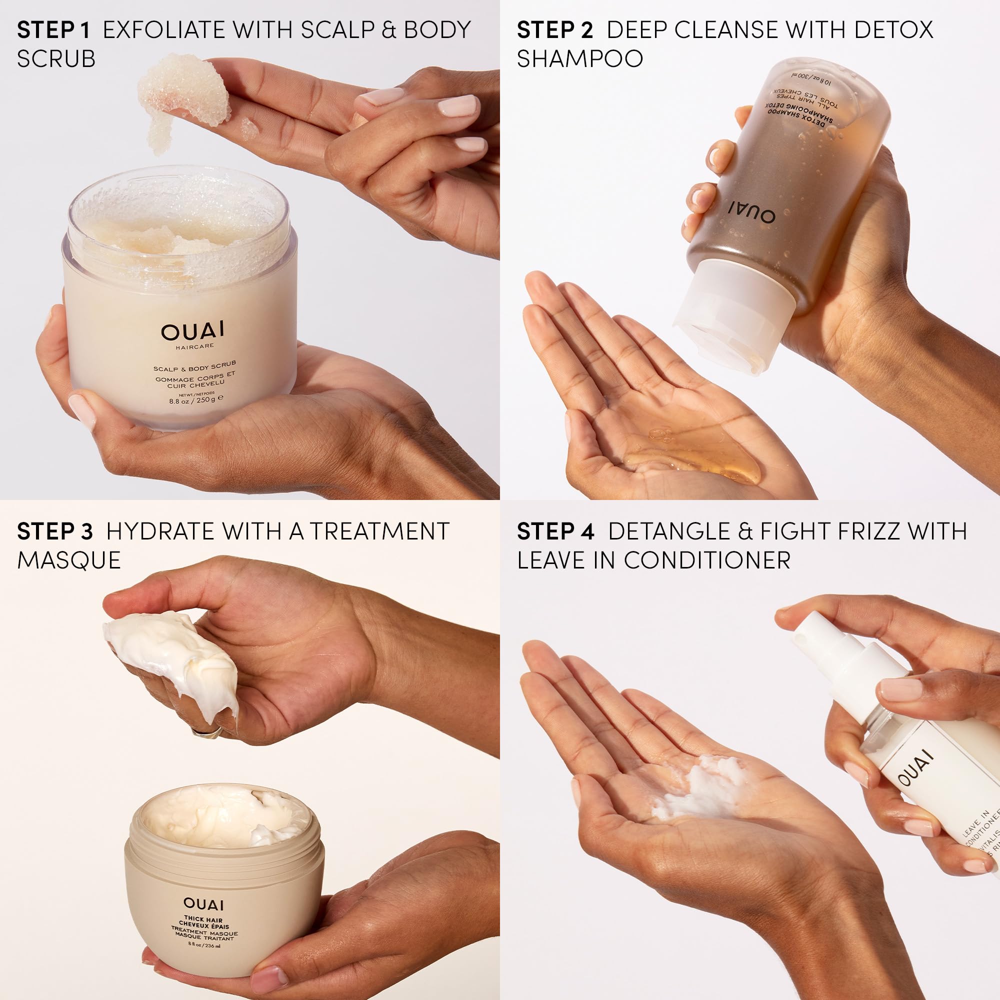 OUAI Detox Shampoo & Medium Hair Conditioner Bundle - Clarifying Shampoo for Build Up, Dirt, Oil, Product and Hard Water & Hydrating Conditioner for Medium Hair (2 Count) OUAI uk supplements
