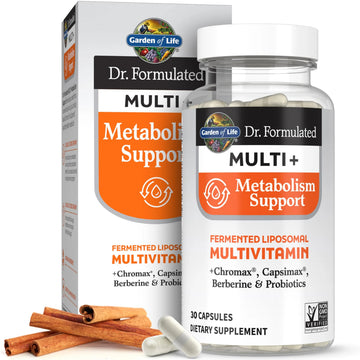 Garden of Life Dr. Formulated Multi+ Metabolism Support - Fermented Liposomal Multivitamin + Chromax, Capsimax, Berberine & Probiotics - 30 Capsules Garden of Life uk supplements