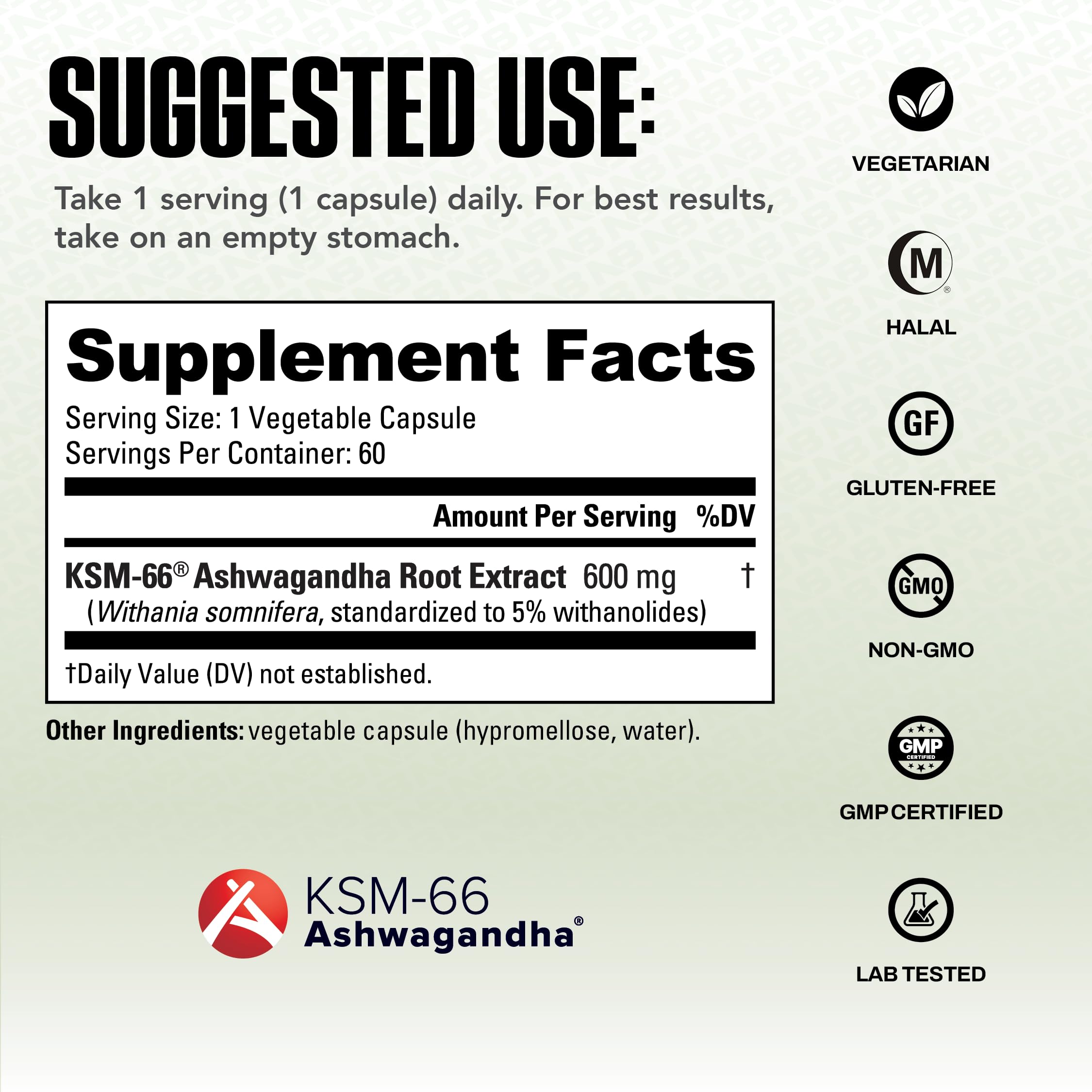 NutraBio Ashwagandha KSM-66 | Ashwagandha Herbal Supplement for Stress, Mood, & Performance | 600 MG of Clinically Studied KSM66 60 Capsules NutraBio uk supplements