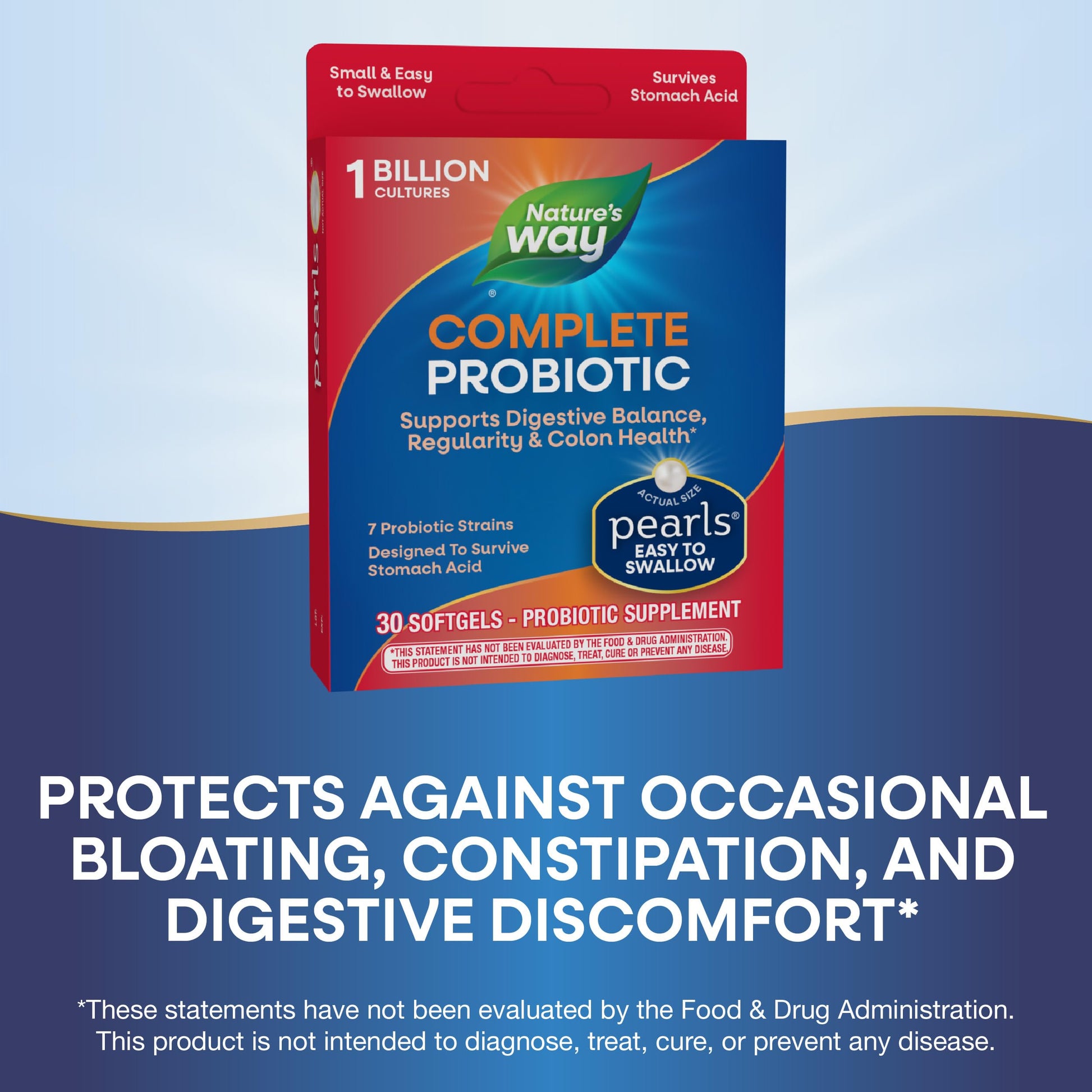 Nature's Way Complete Probiotic Pearls, Supports Digestive Balance*, 1 Billion Live Cultures, Supplement for Men and Women, No Refrigeration Required, 30 softgels Nature's Way uk supplements