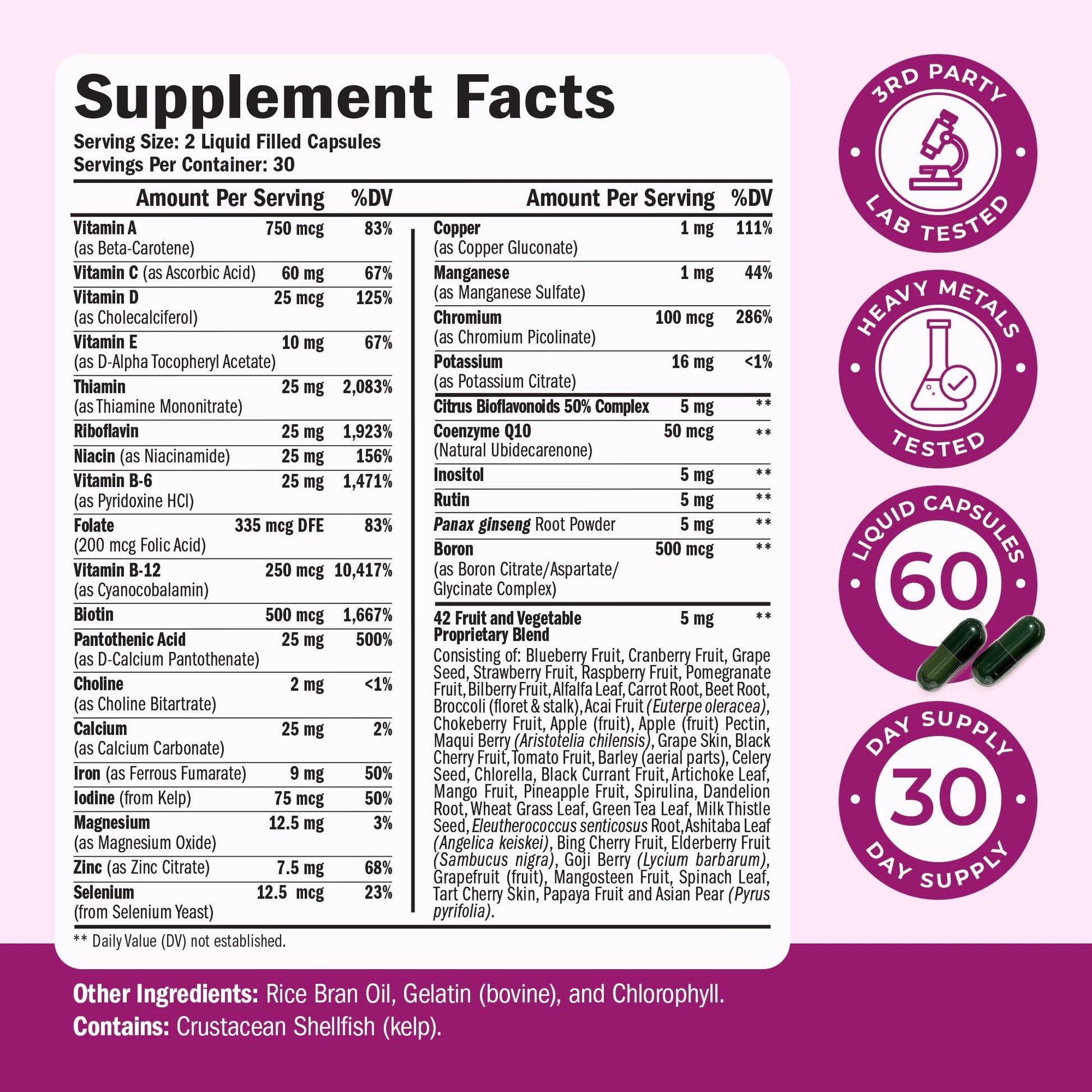 Multivitamin for Women with Bioavailable Vitamins, Minerals, Vitamin D, B12, C, A & Zinc for Energy, Focus and Immune Health – Premium Womens Multivitamins & Multiminerals – 60 Liquid Caps Vimerson Health uk supplements