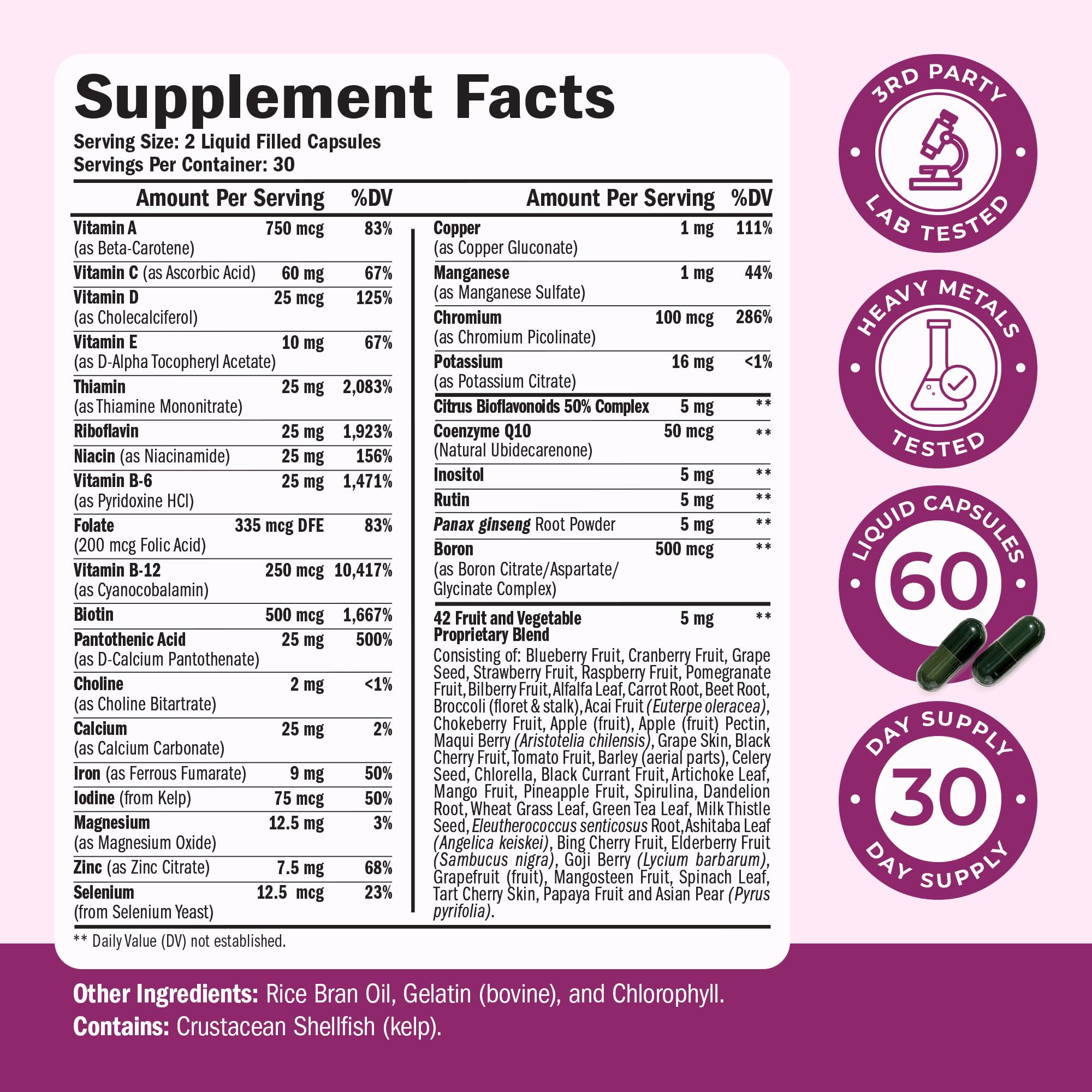 Multivitamin for Women with Bioavailable Vitamins, Minerals, Vitamin D, B12, C, A & Zinc for Energy, Focus and Immune Health – Premium Womens Multivitamins & Multiminerals – 60 Liquid Caps Vimerson Health uk supplements