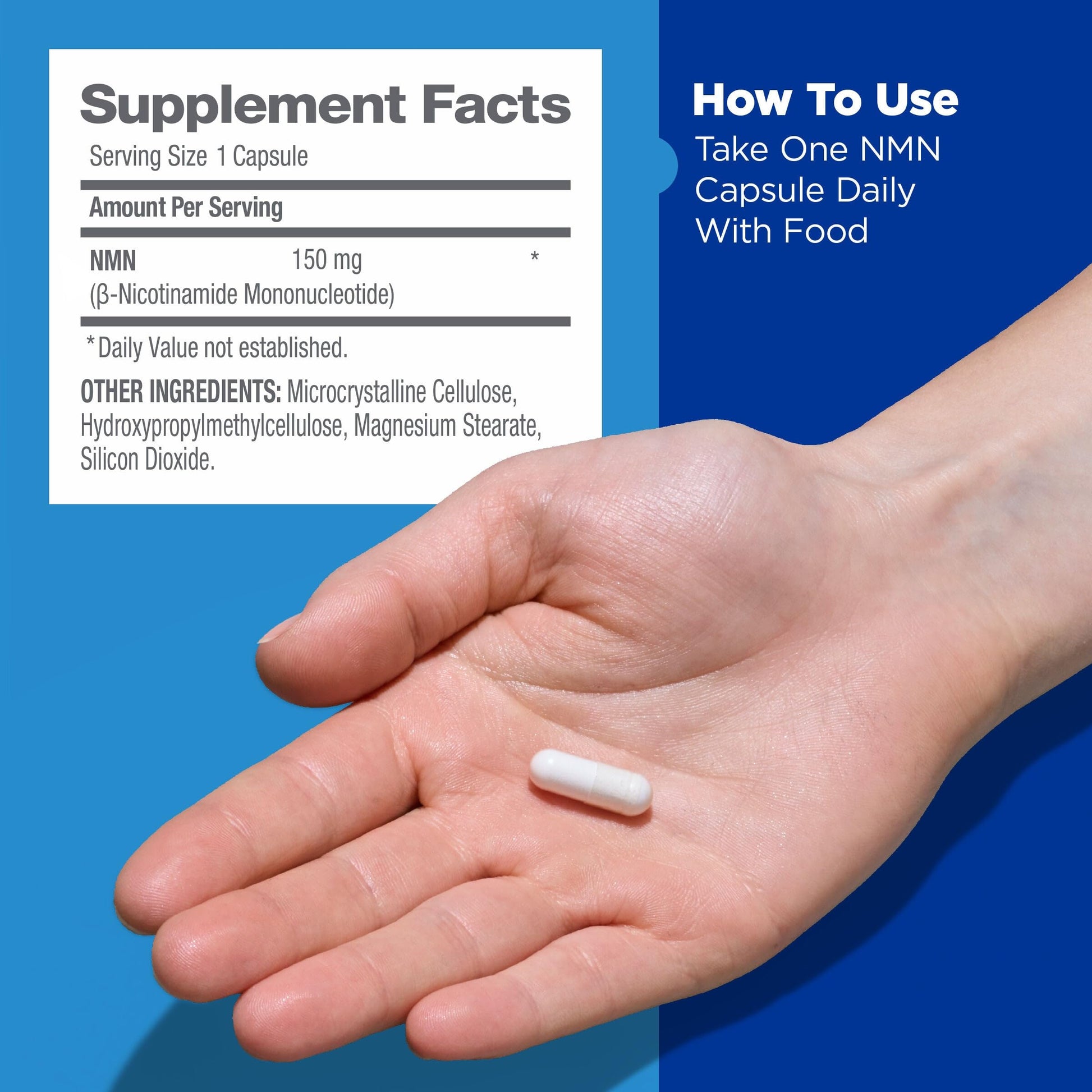 GNC Preventive Nutrition NMN, 150 mg, NAD+ Booster Supplement for Cellular Energy & DNA Repair, Anti-Aging Support, 60 Capsules, Gluten Free, 60 svg GNC uk supplements
