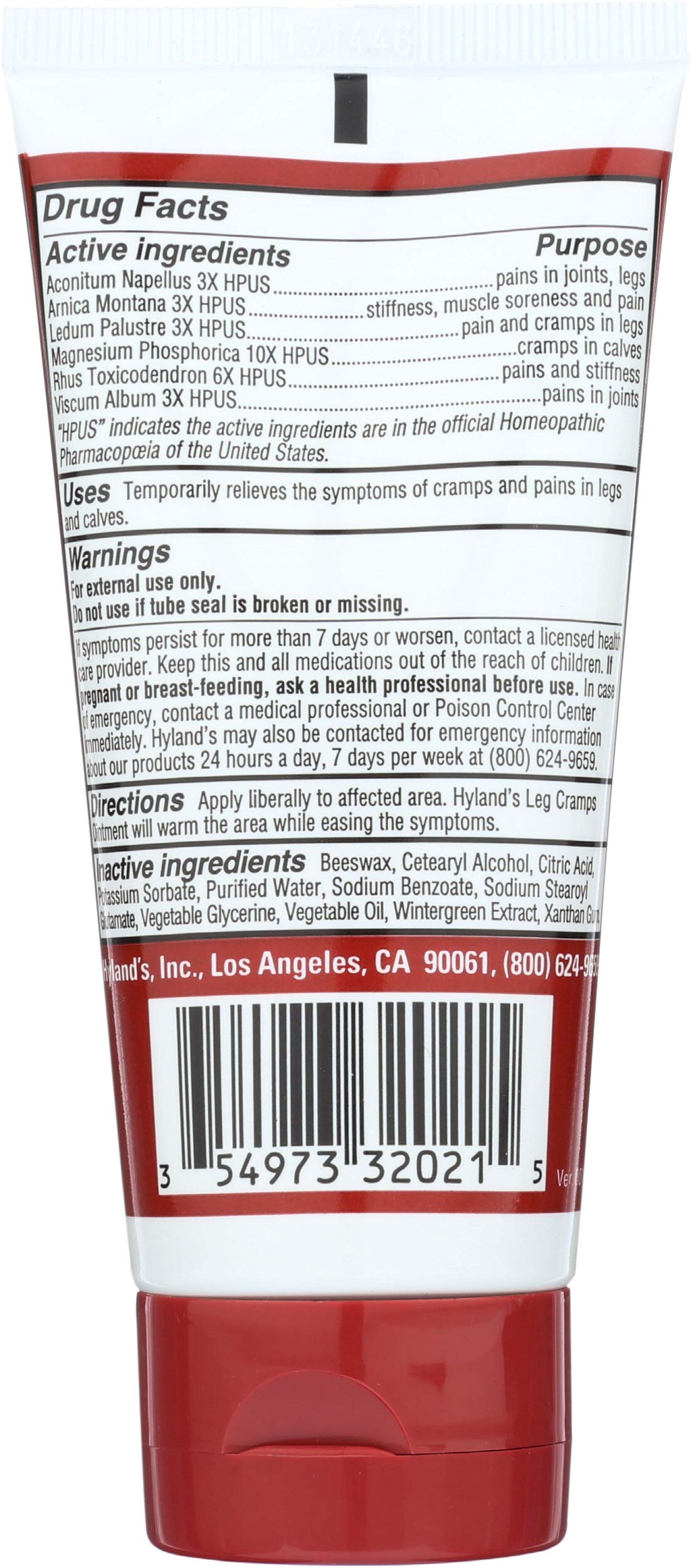 Hylands Homeopathic Leg Cramps - Ointment - 2.5 oz Hyland's uk supplements