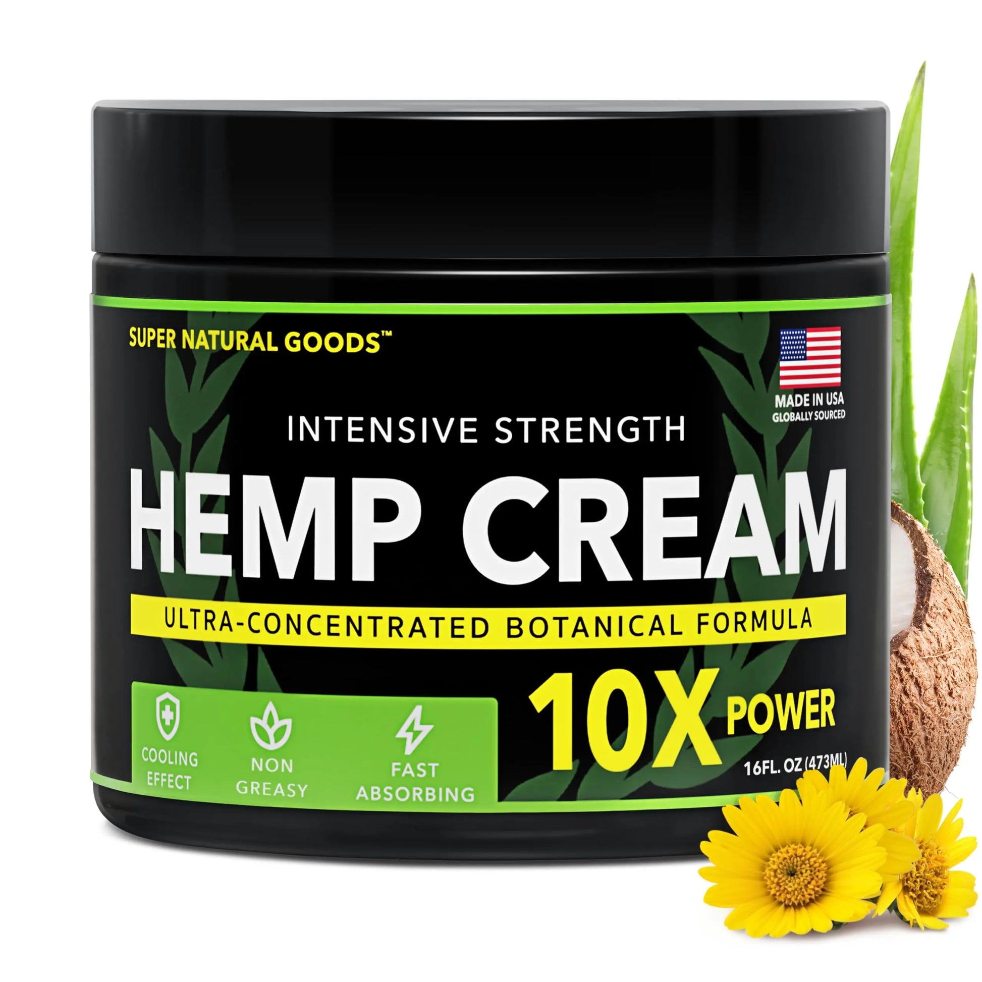 Super Natural Goods Hemp Cream with Hemp Oil, Turmeric, Arnica & Menthol – Botanical Cream with a Cooling Sensation for Localized Application (16oz) Super Natural Goods uk supplements