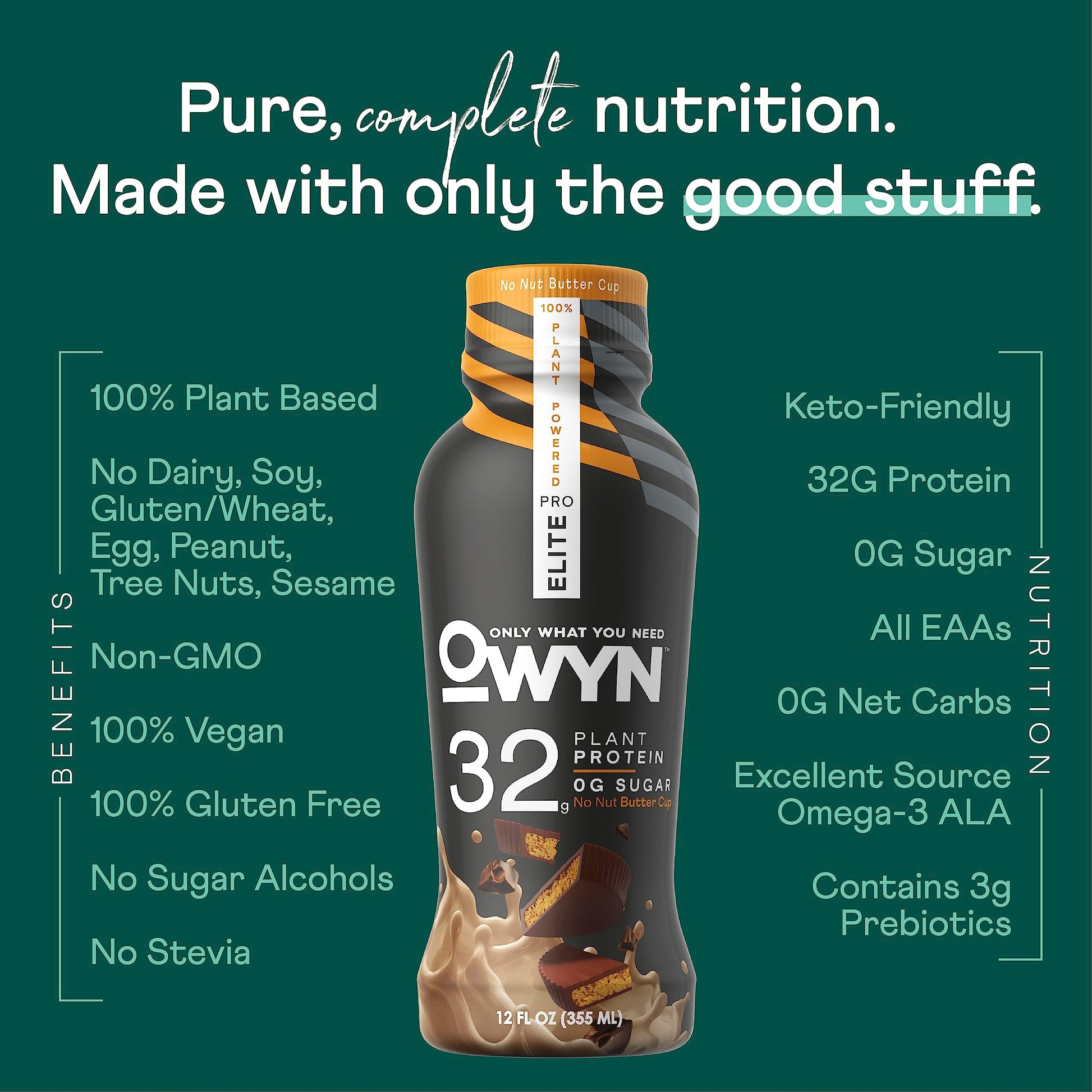 OWYN Only What You Need Pro Elite Vegan High Protein Keto Shake, 32g Protein, 9 Amino OWYN Only What You Need uk supplements