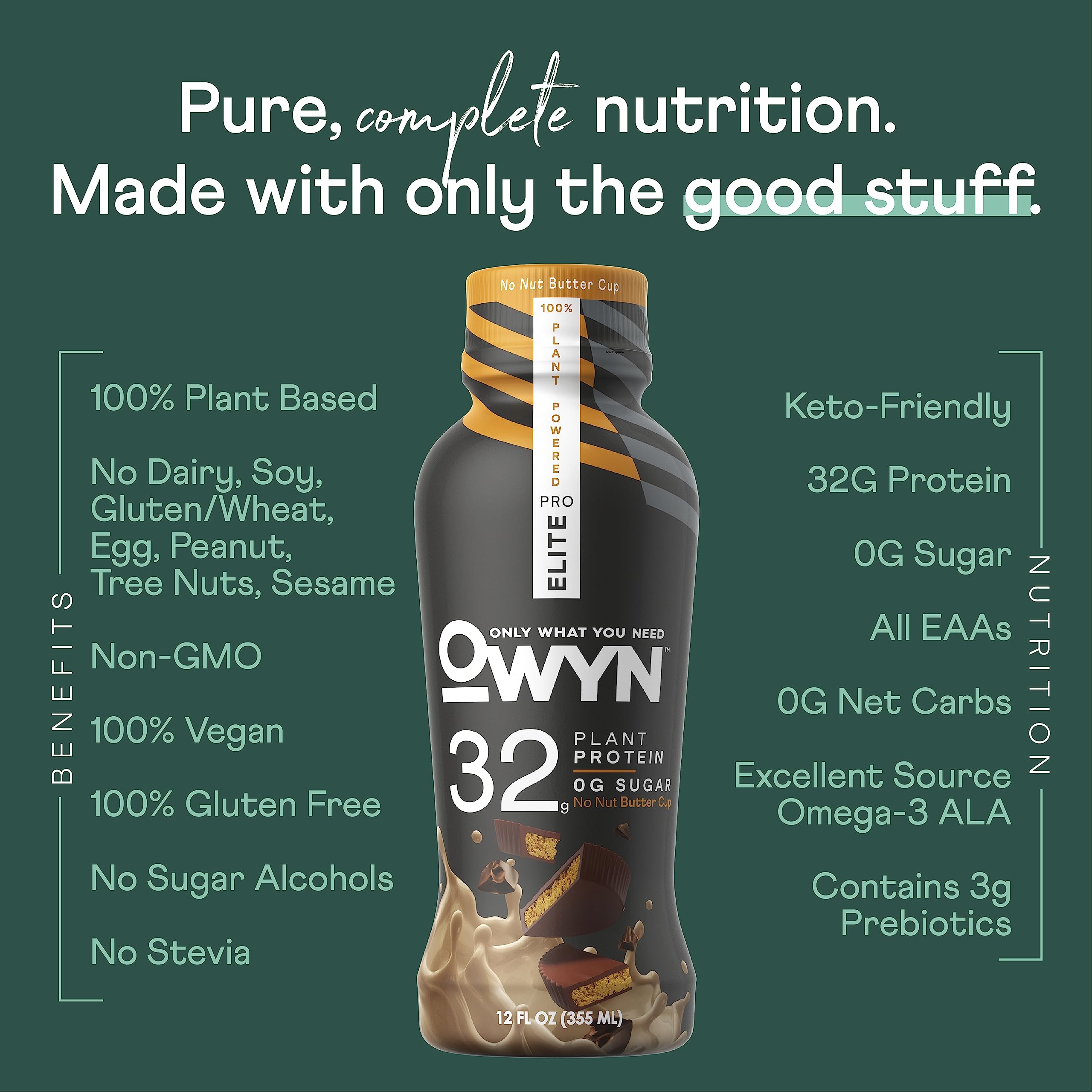 OWYN Only What You Need Pro Elite Vegan High Protein Keto Shake, 32g Protein, 9 Amino OWYN Only What You Need uk supplements