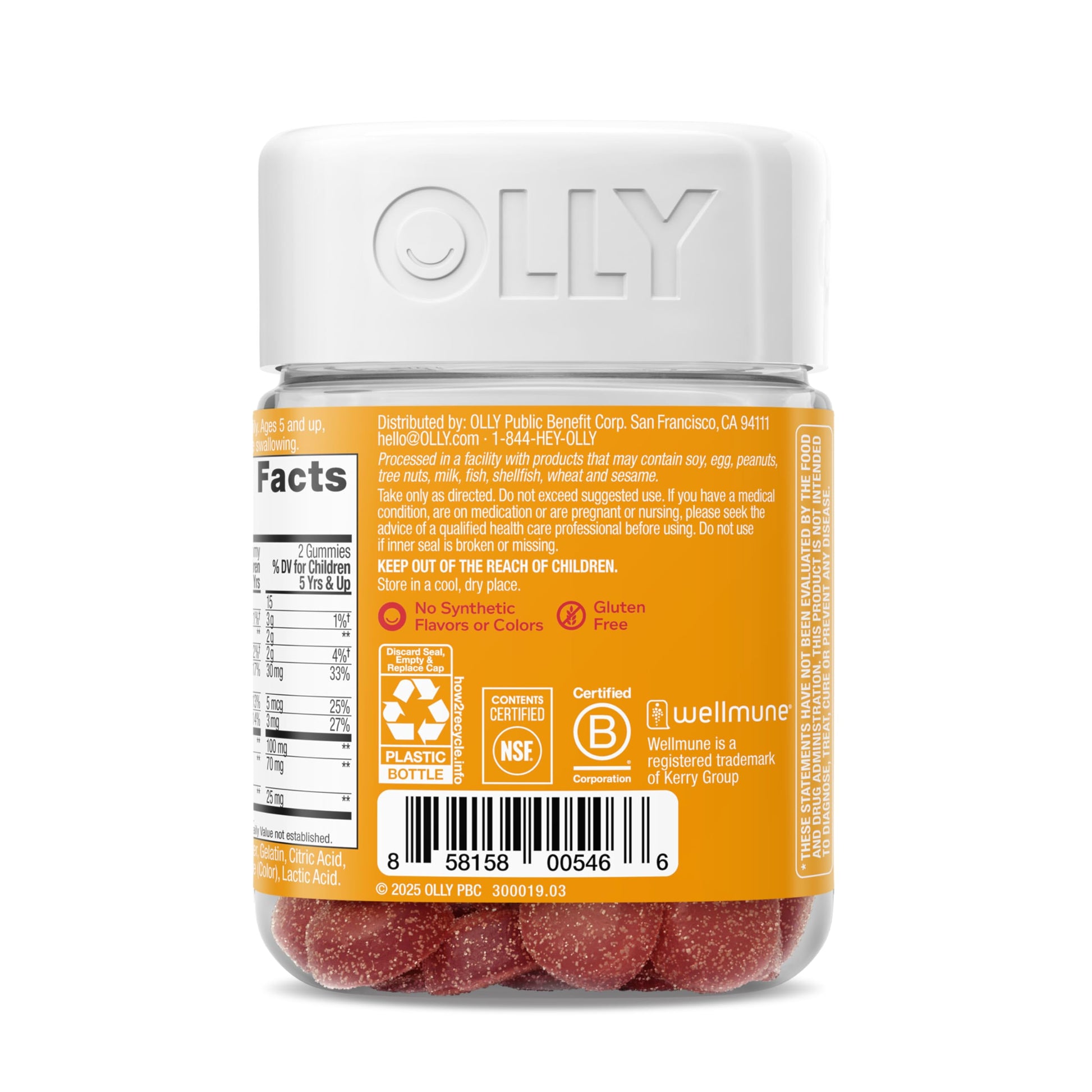 OLLY Kids Immunity Gummy, Immune Support, Wellmune, Elderberry, Vitamin C, Zinc, Chewable Supplement, Cherry - 50 Count OLLY uk supplements