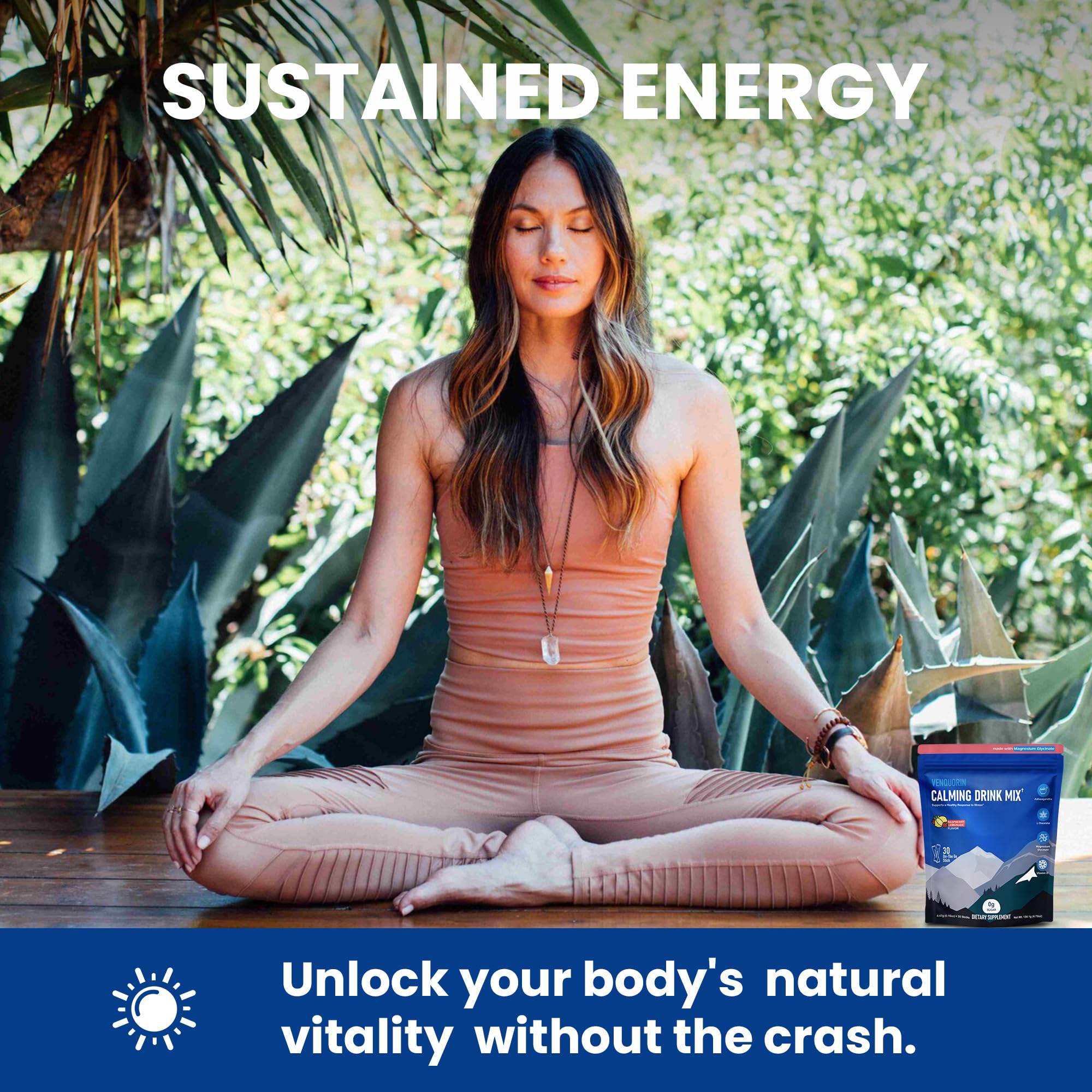 VENQUORIN Super Cortisol Calm Supplement Drink Powder for Women & Men with Magnesium Glycinate, Ashwagandha, L-Theanine & Vitamin D3 | Relaxation & Mood Support | Sugar Free, Vegan, 30 Servings VENQUORIN uk supplements