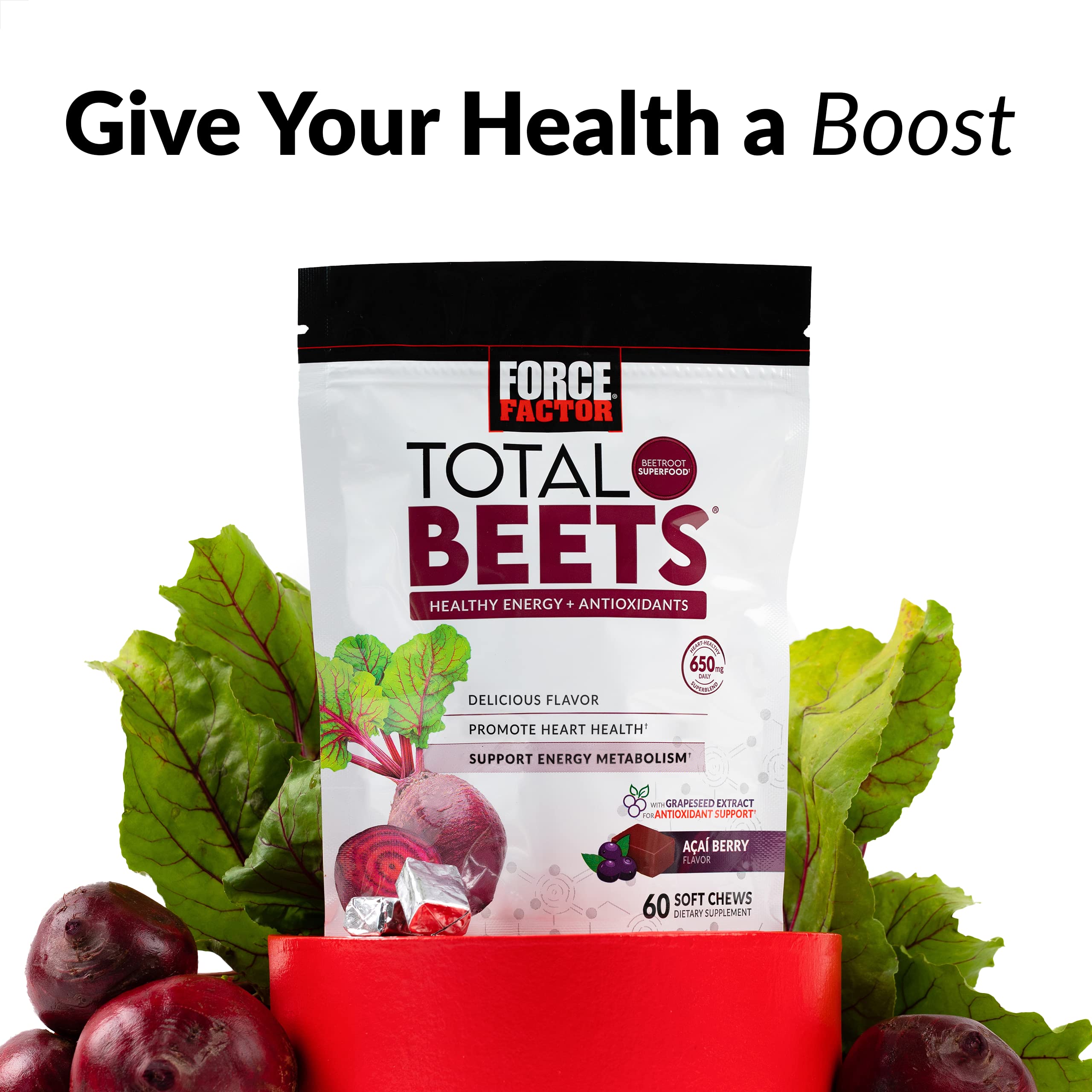 Force Factor Total Beets Soft Chews with Beetroot, Nitrates, L-Citrulline, Grapeseed Extract Force Factor uk supplements
