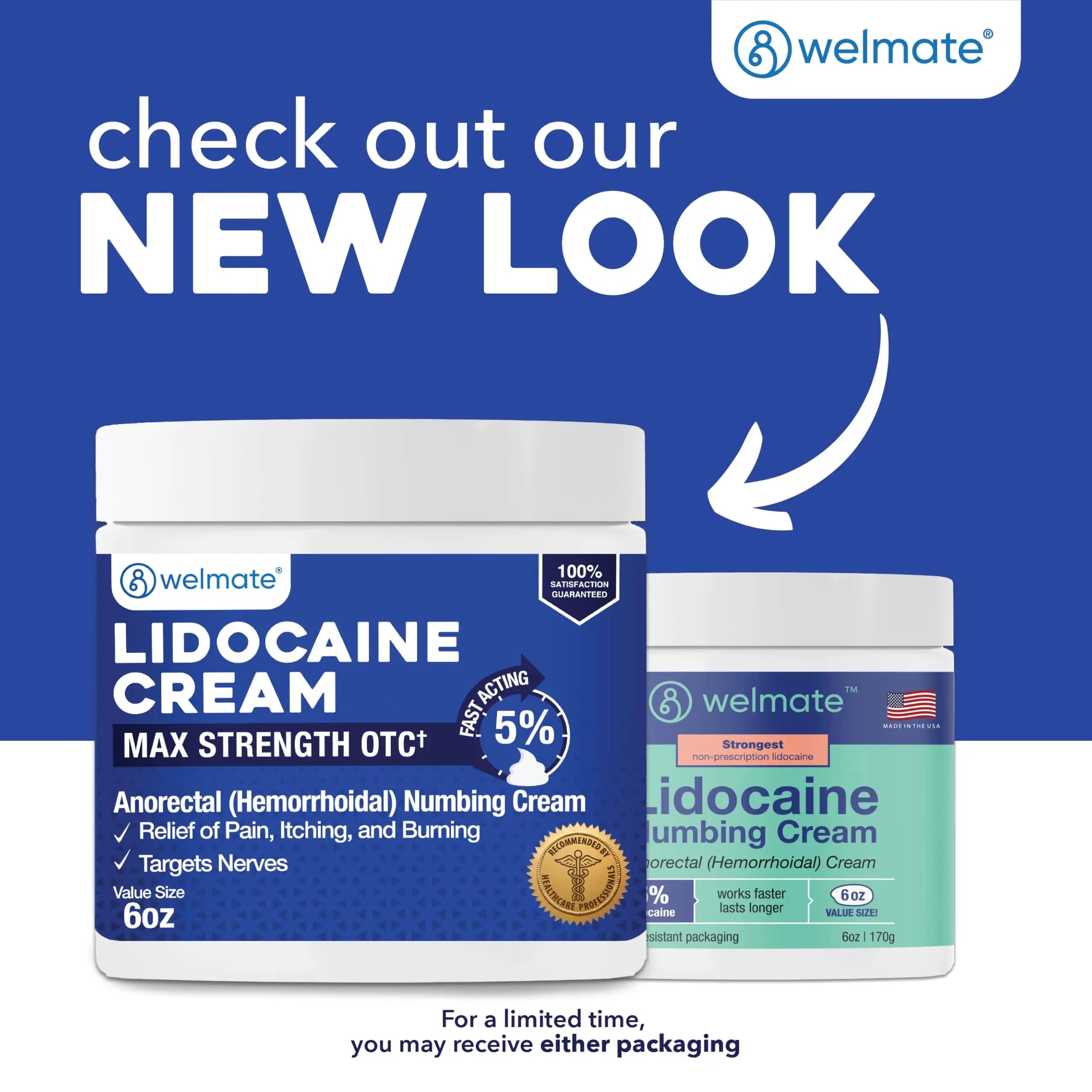WELMATE 5% Lidocaine Cream for Hemorrhoids, 6 oz Jar – Fast-Acting Lidocaine Numbing Cream & Topical Analgesic Cream for Anorectal Itch Relief WELMATE uk supplements