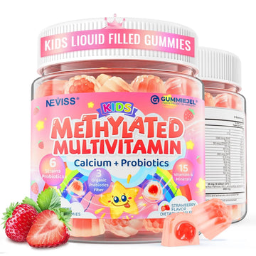 Kids Multivitamin Gummies + Calcium, Probiotics, Vitamin D3, C, Methylated B12 & Methylfolate, B6, A, K2, E, Zinc NEVISS uk supplements