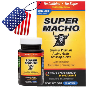 Super Macho, High Potency B Vitamins and Amino Acids, Fuel for Today's Active Men, No Caffeine, No Sugar, Dietary Supplement, Made in USA,50 Softgels Super Macho uk supplements