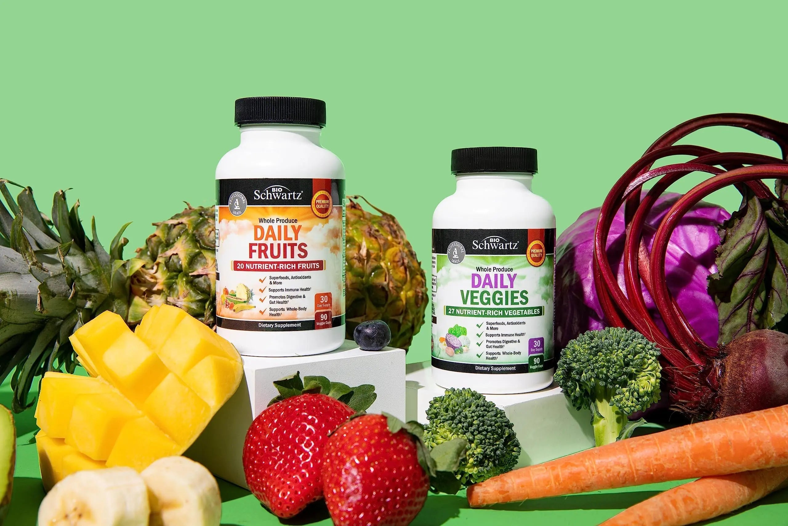 BioSchwartz Daily Fruits and Veggies Supplement for Women and Men (1 Month Supply) Plus Daily Multivitamin BioSchwartz uk supplements