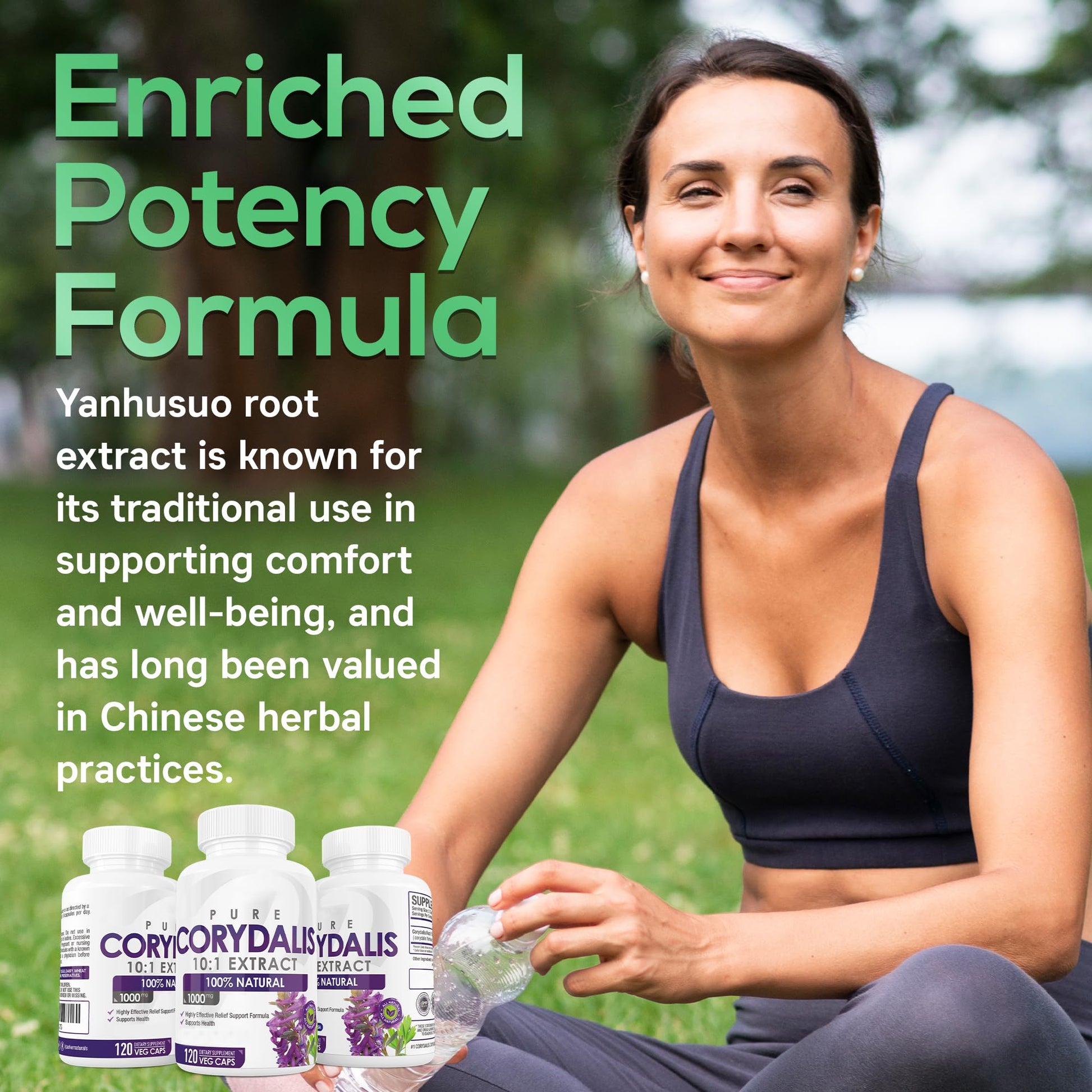 Pure Corydalis Root Extract Capsule - 1000mg Strength, 10:1 Corydalis Yanhusuo Extract, Natural Relief, Long Lasting, 100% Vegetarian, 60 Servings, 120 Count Parker Naturals uk supplements