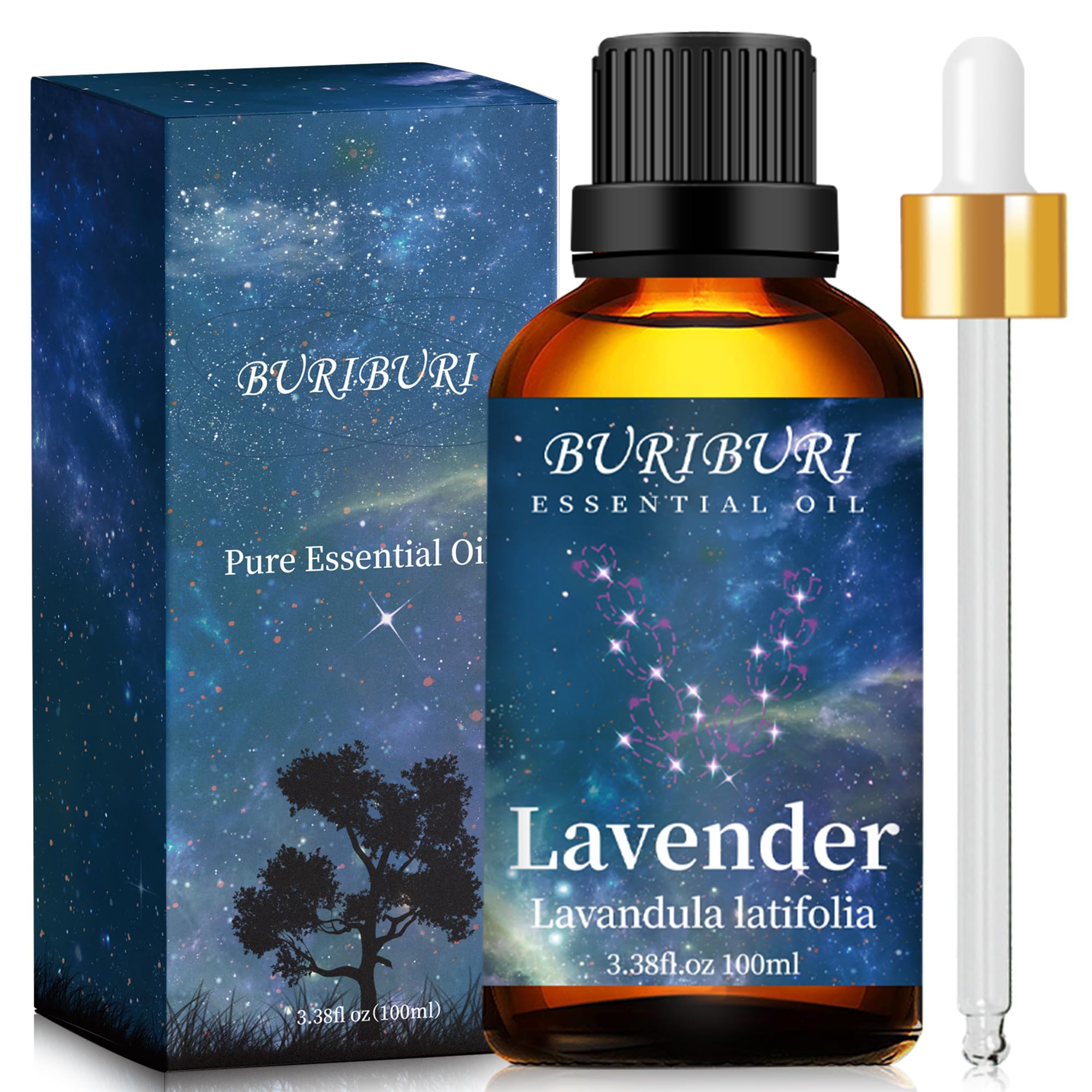 BURIBURI Lavender Essential Oil 100ML, 100% Pure Undiluted, Natural, Organic Aromatherapy Oil Lavender Oils BURIBURI uk supplements