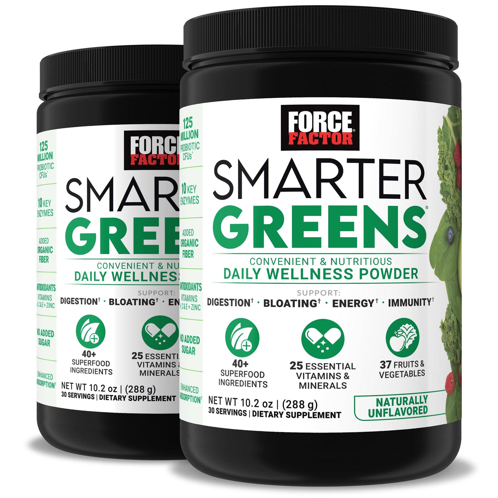 Force Factor Smarter Greens Daily Wellness Powder 2-Pack to Support Energy, Immunity & Digestion, Superfood Greens Powder with Vitamins, Minerals & Probiotics, Unflavored, 60 Servings Force Factor uk supplements