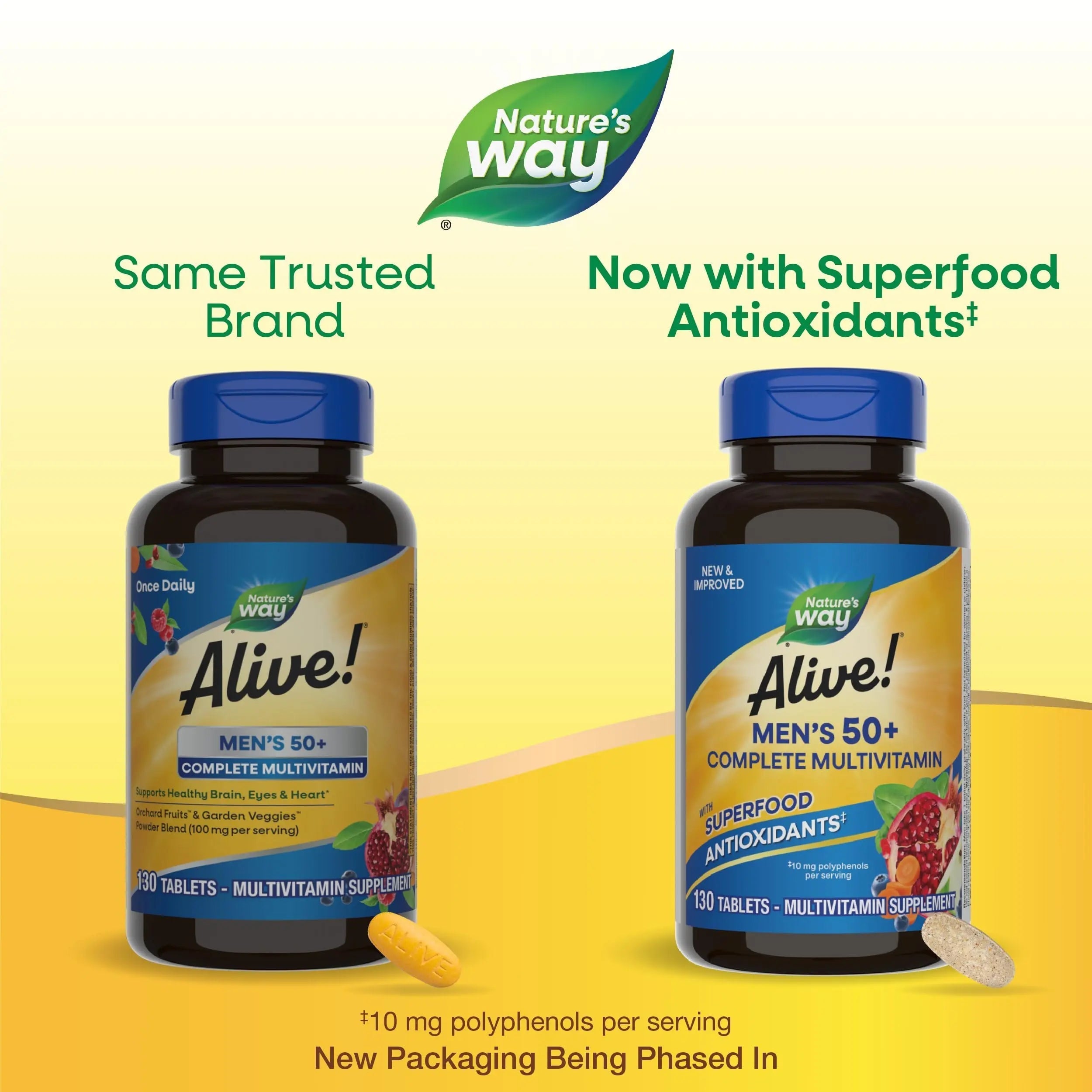 Nature’s Way Alive! Men’s 50+ Complete Multivitamin, Supports Multiple Body Systems*, Supports Cellular Energy Nature's Way uk supplements