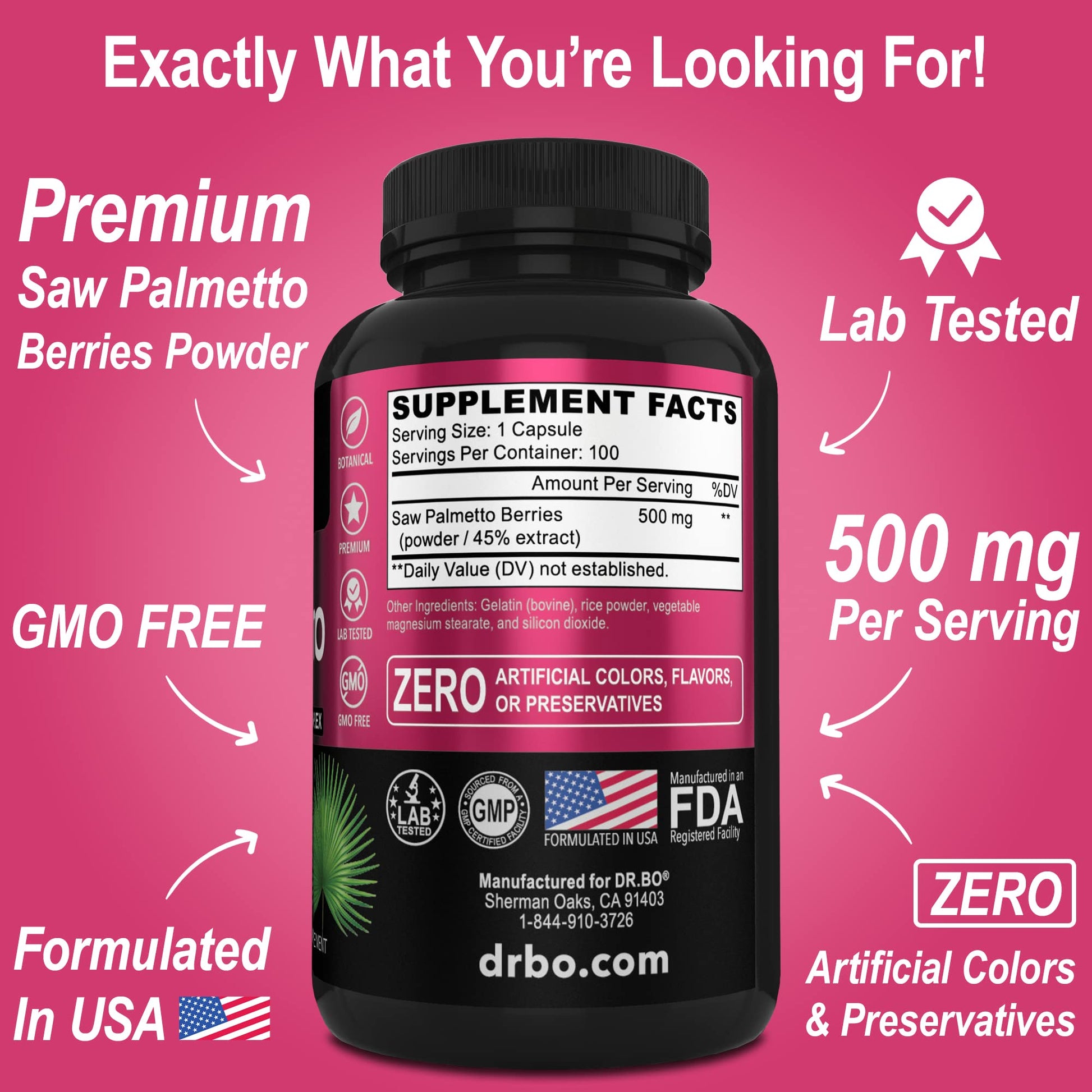Saw Palmetto for Women Hair Loss - DHT Blocker for Women Hair Growth Plus Bladder DR. BO uk supplements