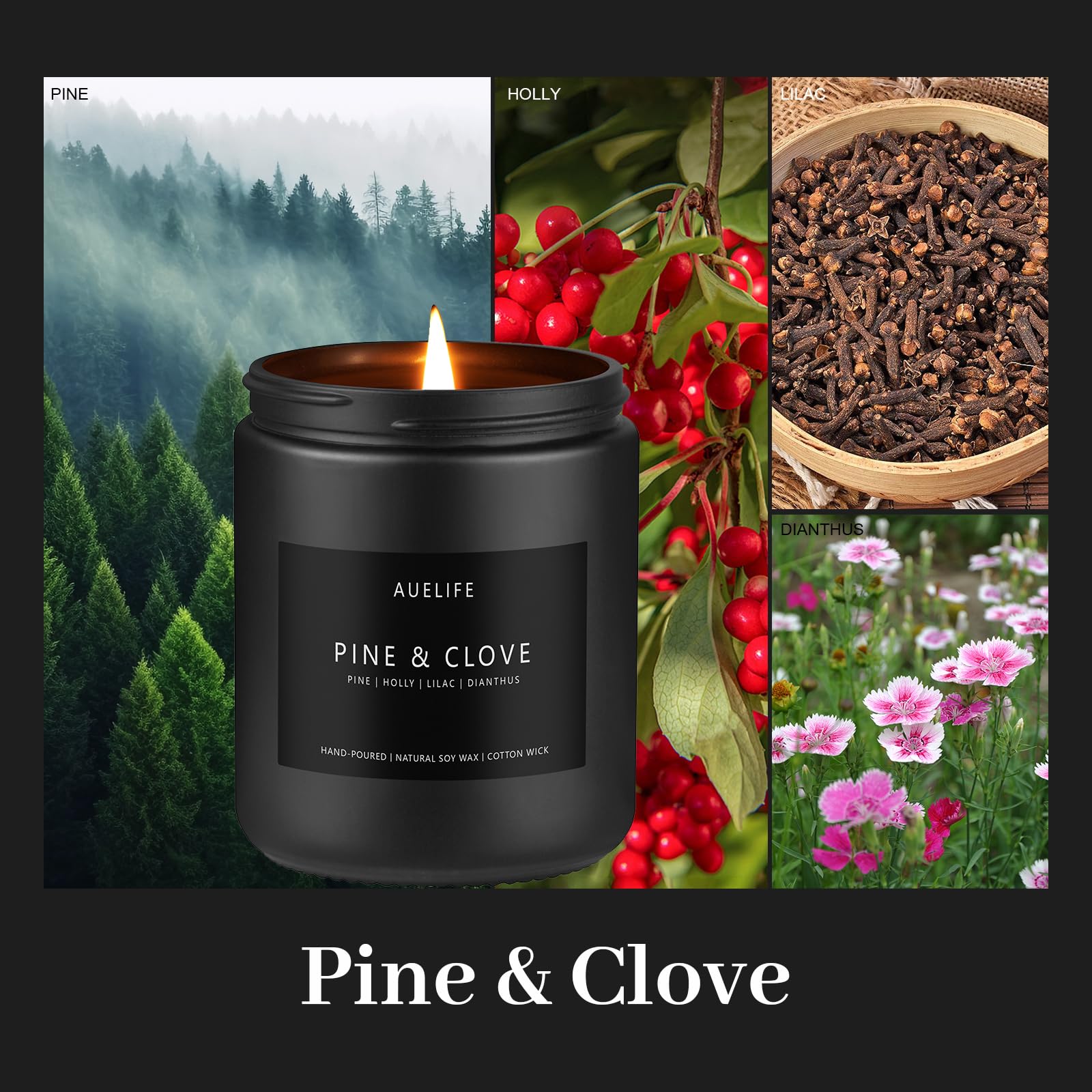 Scented Candles Set | Men Candles Set, Candles for Men Scented Candles for Home - 4 Pack Candles Scents Auelife uk supplements