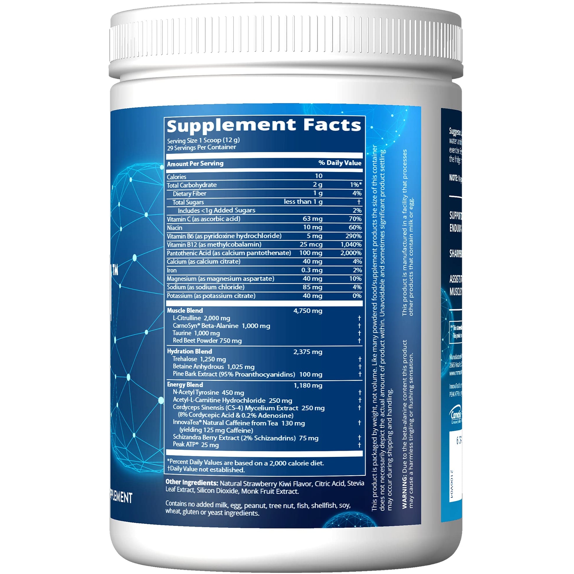 MRM Nutrition Driven Pre-Workout Powder | Strawberry Kiwi Flavored | 125mg Caffeine MRM uk supplements