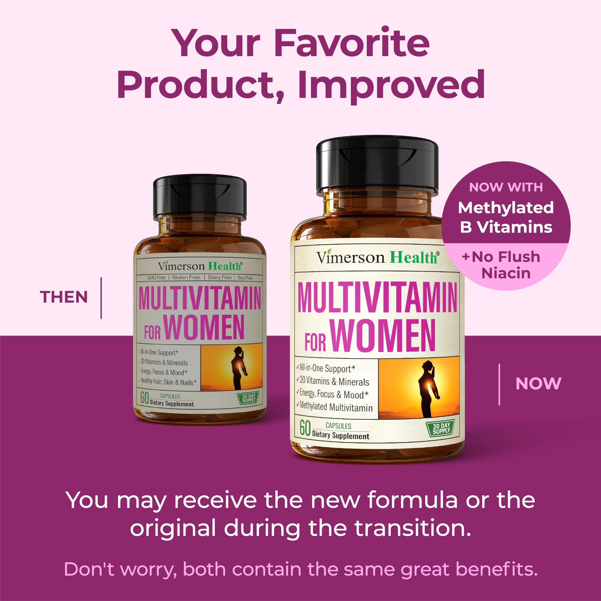 Multivitamin for Women – Methylated Womens Multivitamins & Multiminerals Capsules with Vitamin B12, A, D, C, Zinc, Magnesium Vimerson Health uk supplements