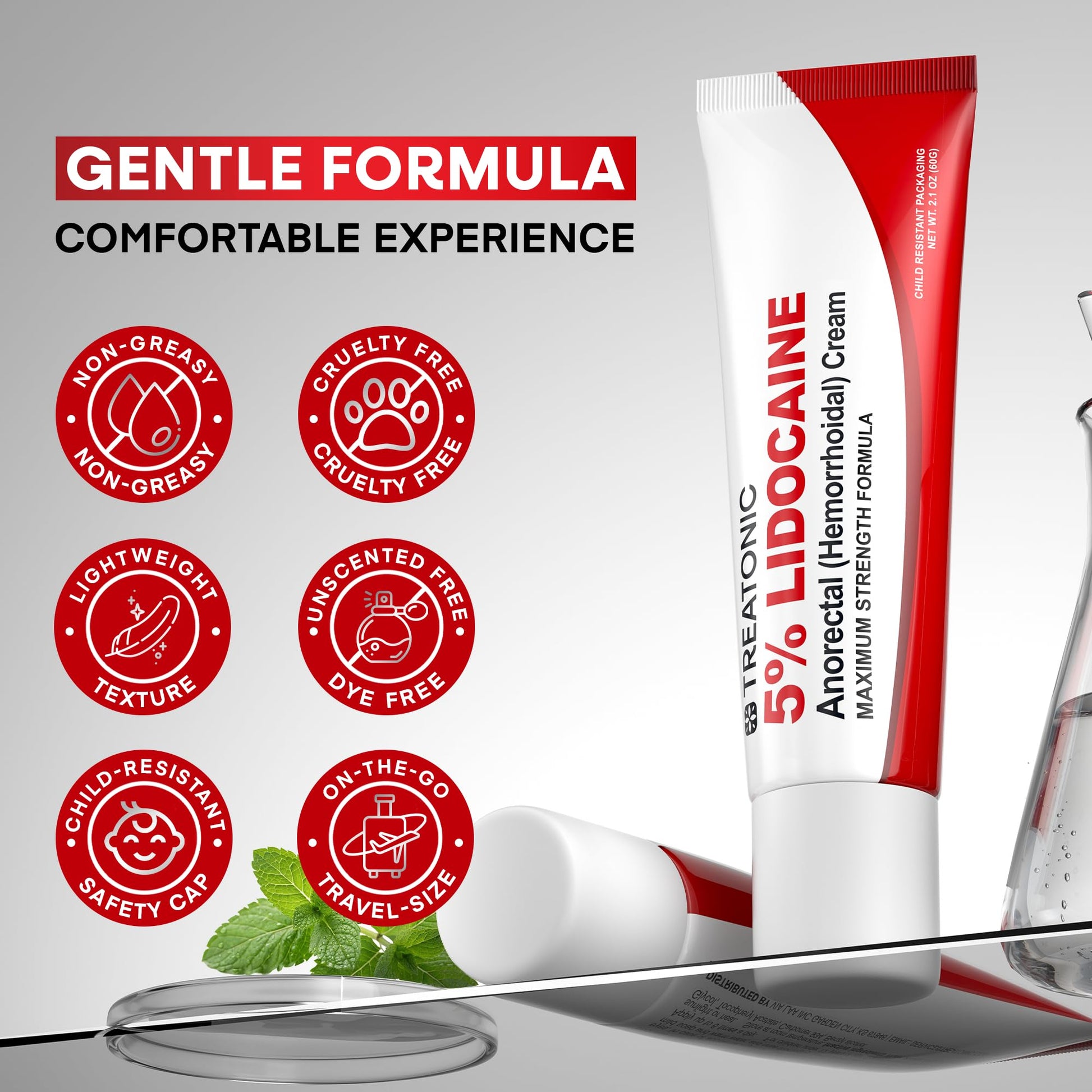 Treatonic 5% Lidocaine Numbing Cream: Lidocaine Cream for Pain Relief, Itching, Burning, Soreness, Hemorrhoid - Maximum Strength Topical Numb Cream - Fast Acting & Long Lasting Numbing Cream - 4.2 oz Treatonic uk supplements