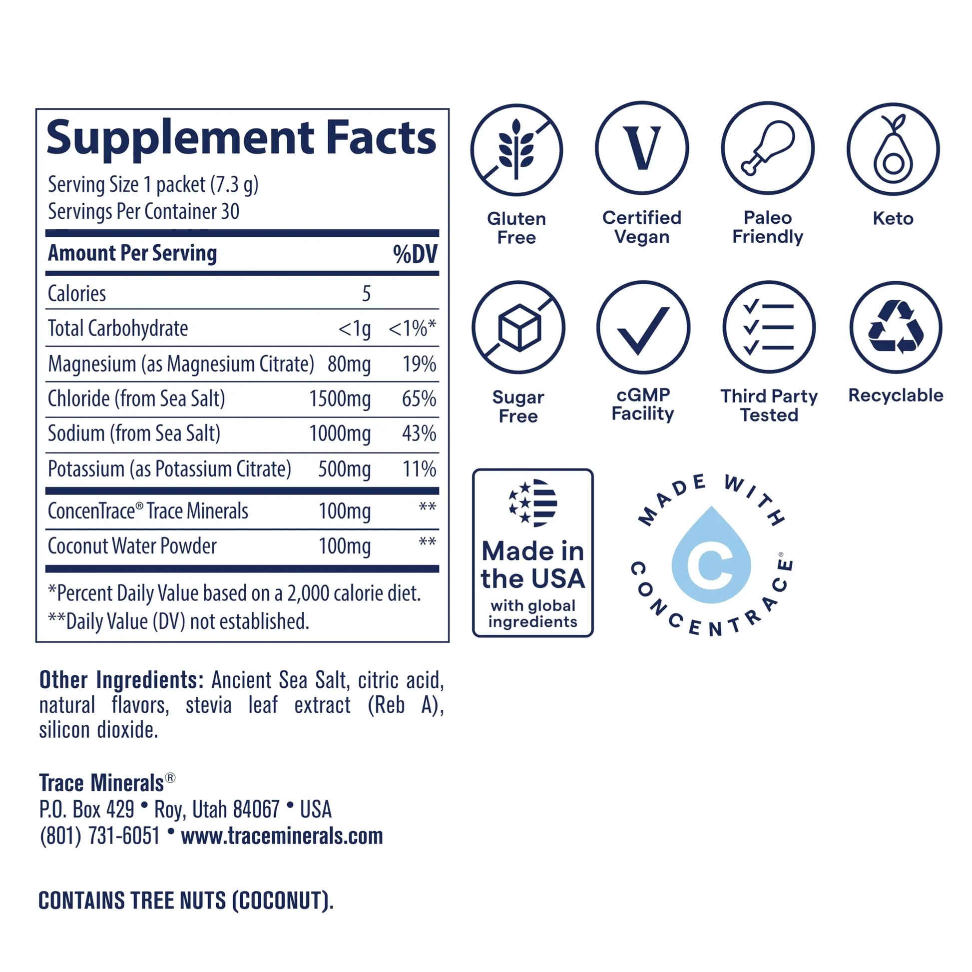 Trace Minerals ZeroLyte Salty Watermelon Flavor - Sugar Free Electrolyte Drink Mix - Supports Hydration, Energy, Stamina - Ancient Sea Salt, Trace Minerals uk supplements