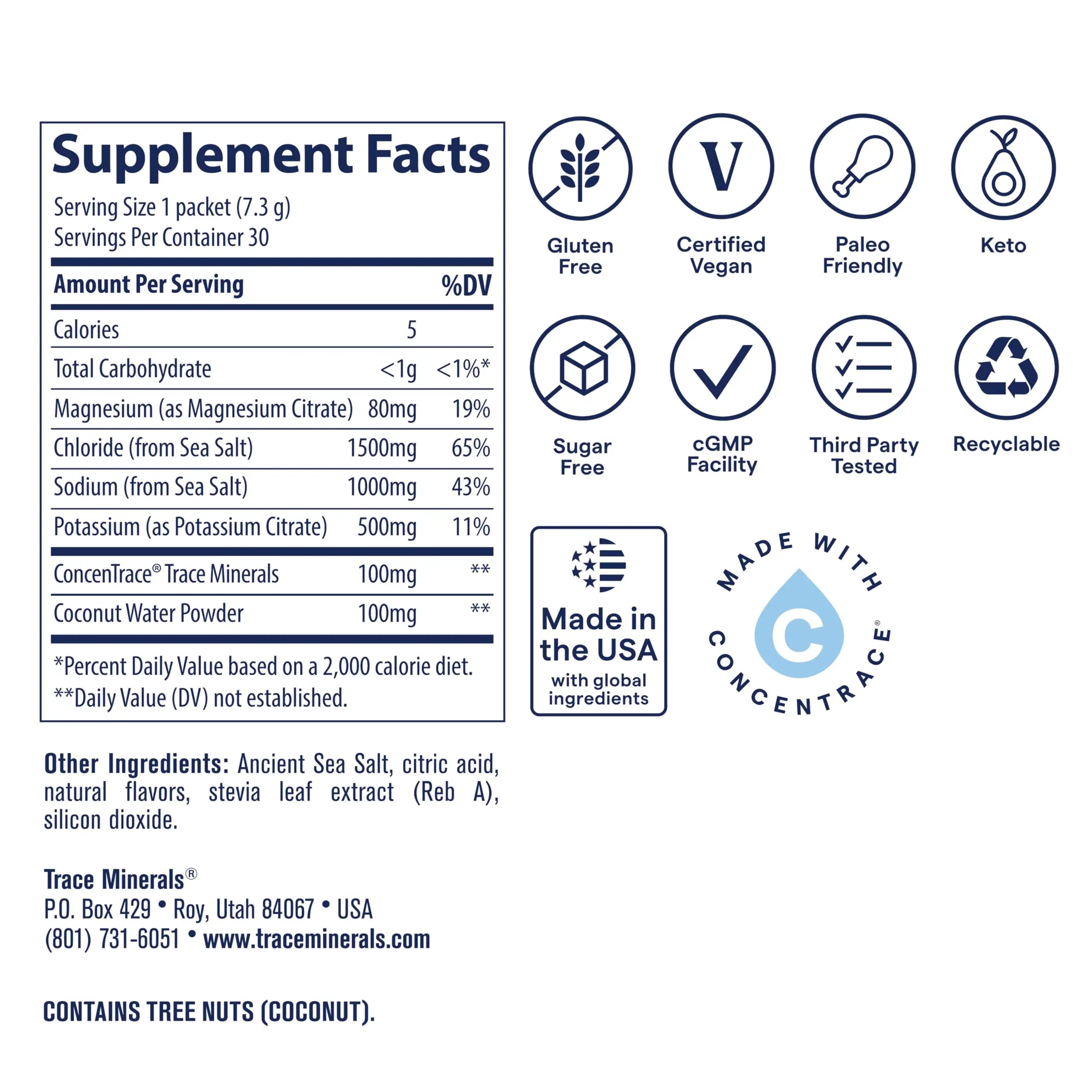 Trace Minerals ZeroLyte Salty Watermelon Flavor - Sugar Free Electrolyte Drink Mix - Supports Hydration, Energy, Stamina - Ancient Sea Salt, Trace Minerals uk supplements