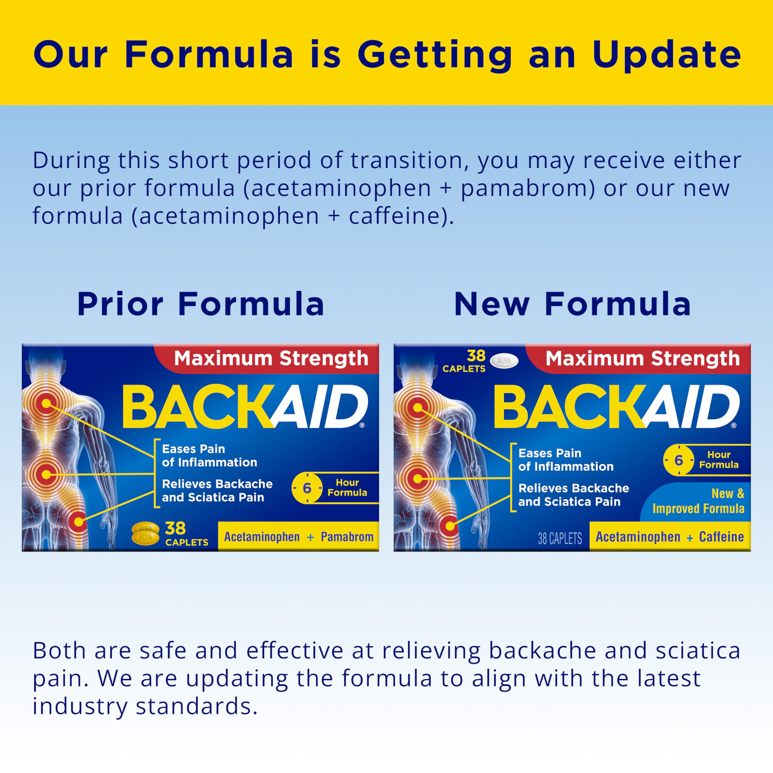 Backaid Maximum Strength Aspirin-Free Pain Relief from Backache, Sciatica and Leg Pain, Powerful Combination, Long-Lasting 6 Hour Formula, 38 Count Backaid uk supplements