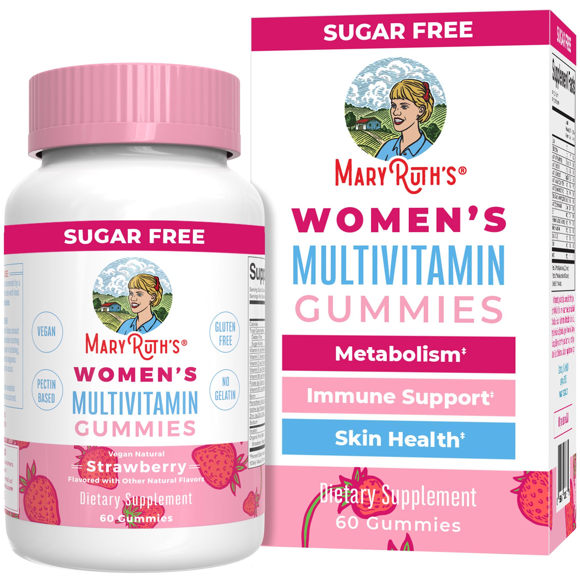 MaryRuth Organics Women's Immune Support Multivitamin Gummies | Ages 14+ | Skin Health | Gummy Vitamins for Women | Sugar-Free | Vegan | Non-GMO | 60 Count MARYRUTH'S uk supplements