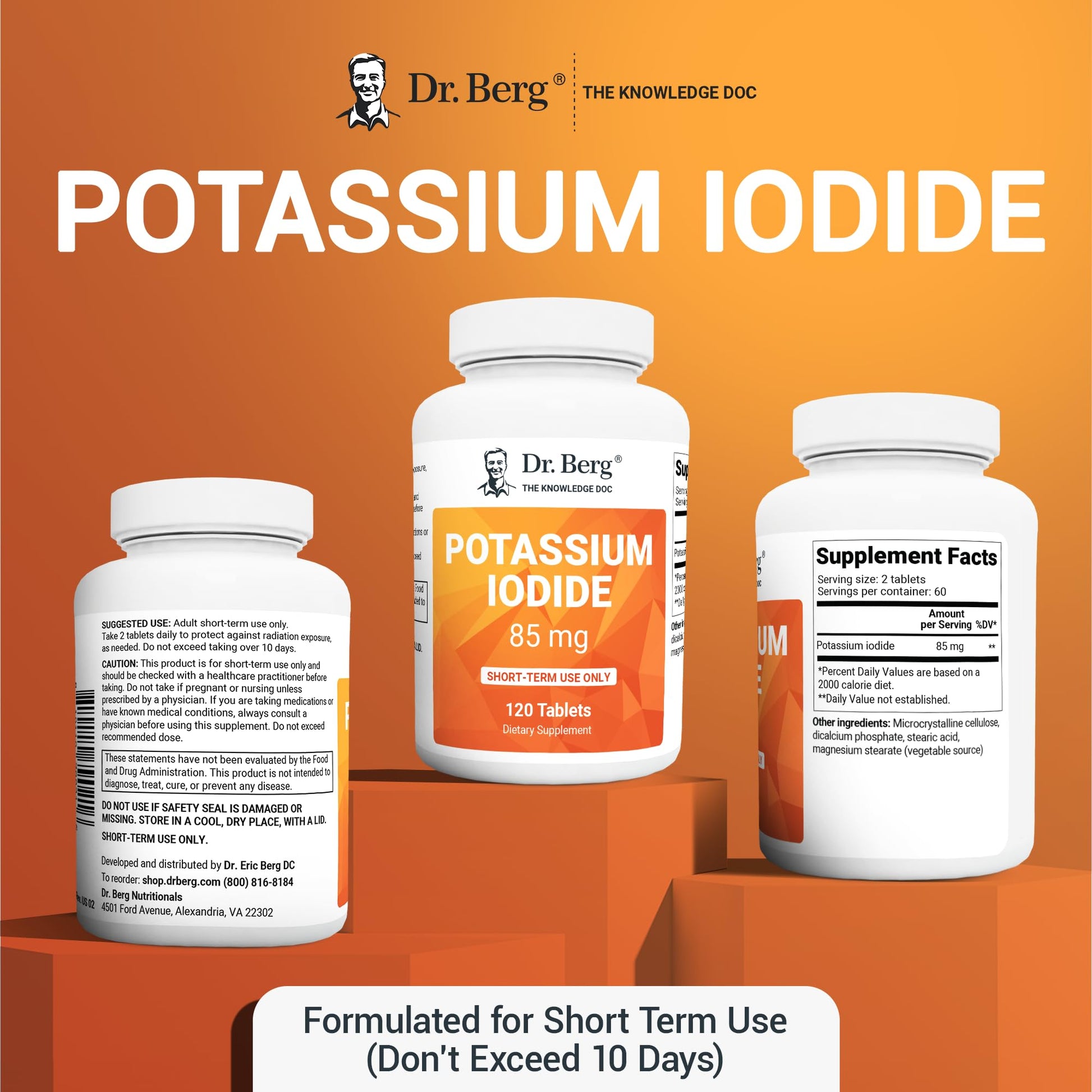 Dr. Berg's Incredible Potassium Iodide Tablets - Now 120 Tablets with a Smaller Easy Dr. Berg Nutritionals uk supplements
