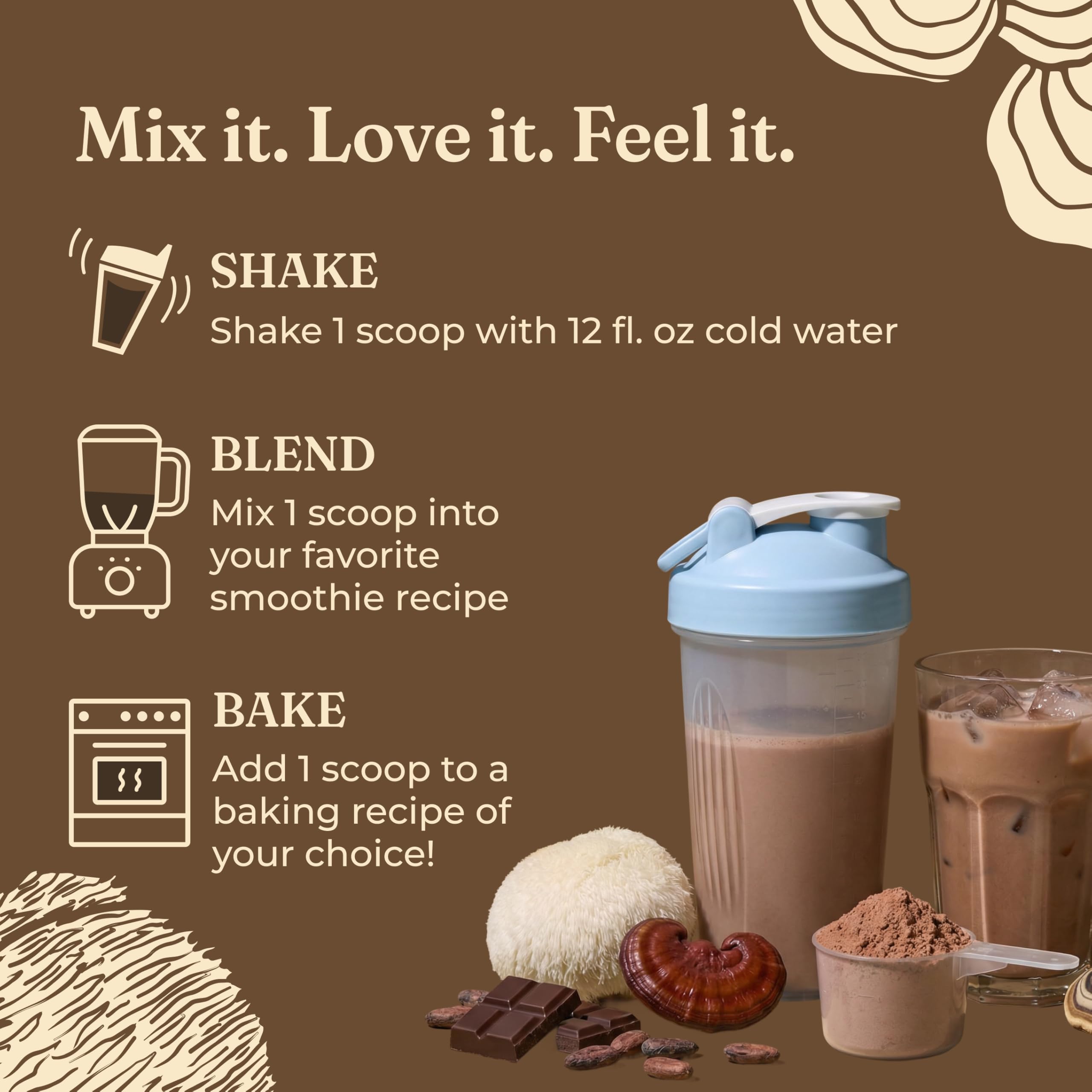 Four Sigmatic Organic Plant-Based Protein Powder | Clean Vegan Protein Elevated with Lion’s Mane, Chaga, Cordyceps and More for Brain Function and Immune Support | Creamy Cacao, 21.16 oz Four Sigmatic uk supplements