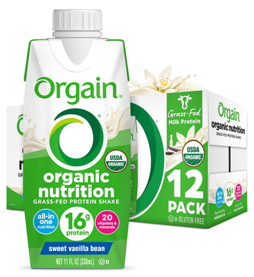 Orgain Organic Nutritional Protein Shake, Vanilla Bean - 16g Grass Fed Whey Protein Orgain uk supplements