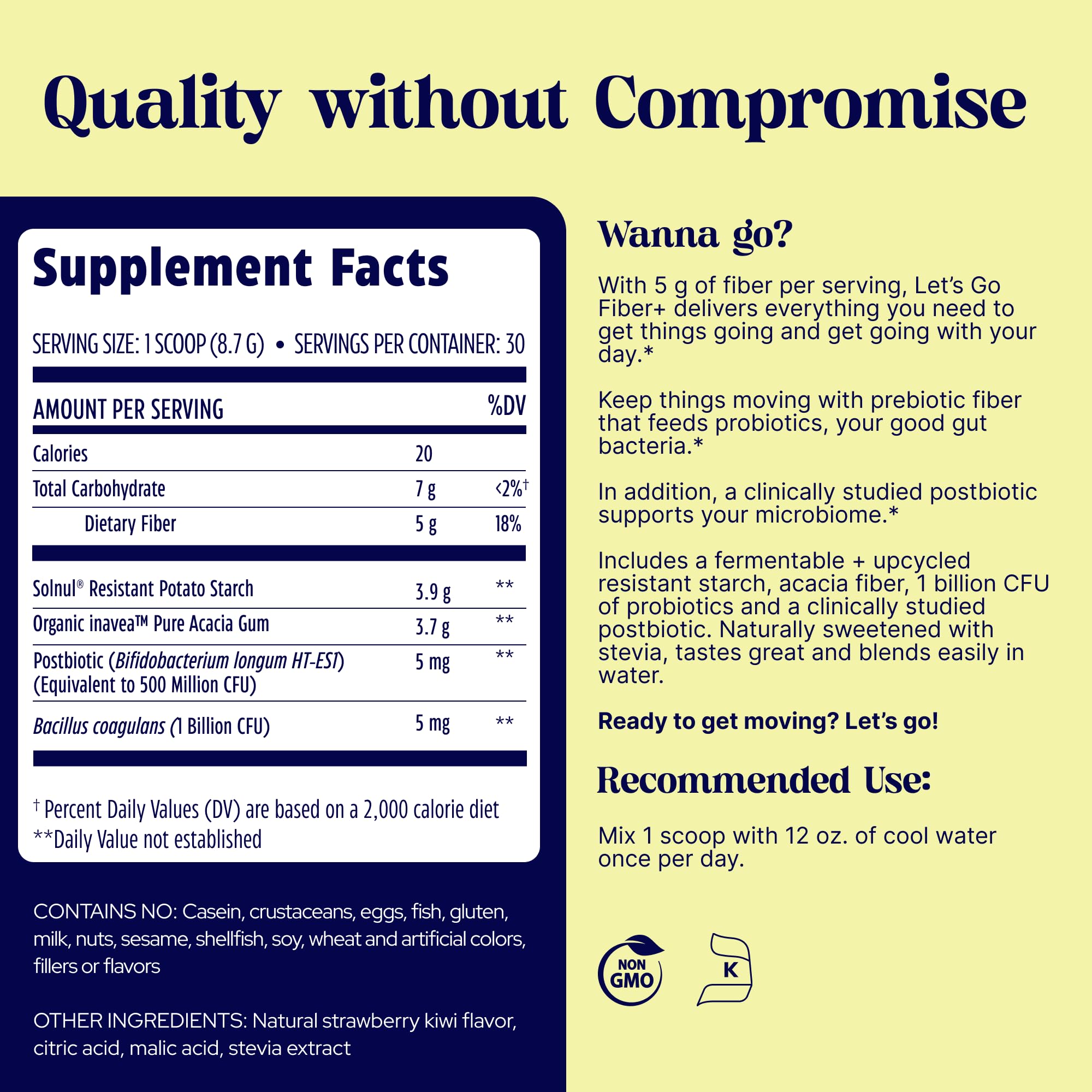 Enzymedica, Let’s Go Fiber+ Strawberry & Kiwi, Prebiotics & Probiotics, Postbiotic, Soluble Fiber for Gut Health, Regularity, Powder for Men & Women, Sugar-Free, 30 Servings Enzymedica uk supplements