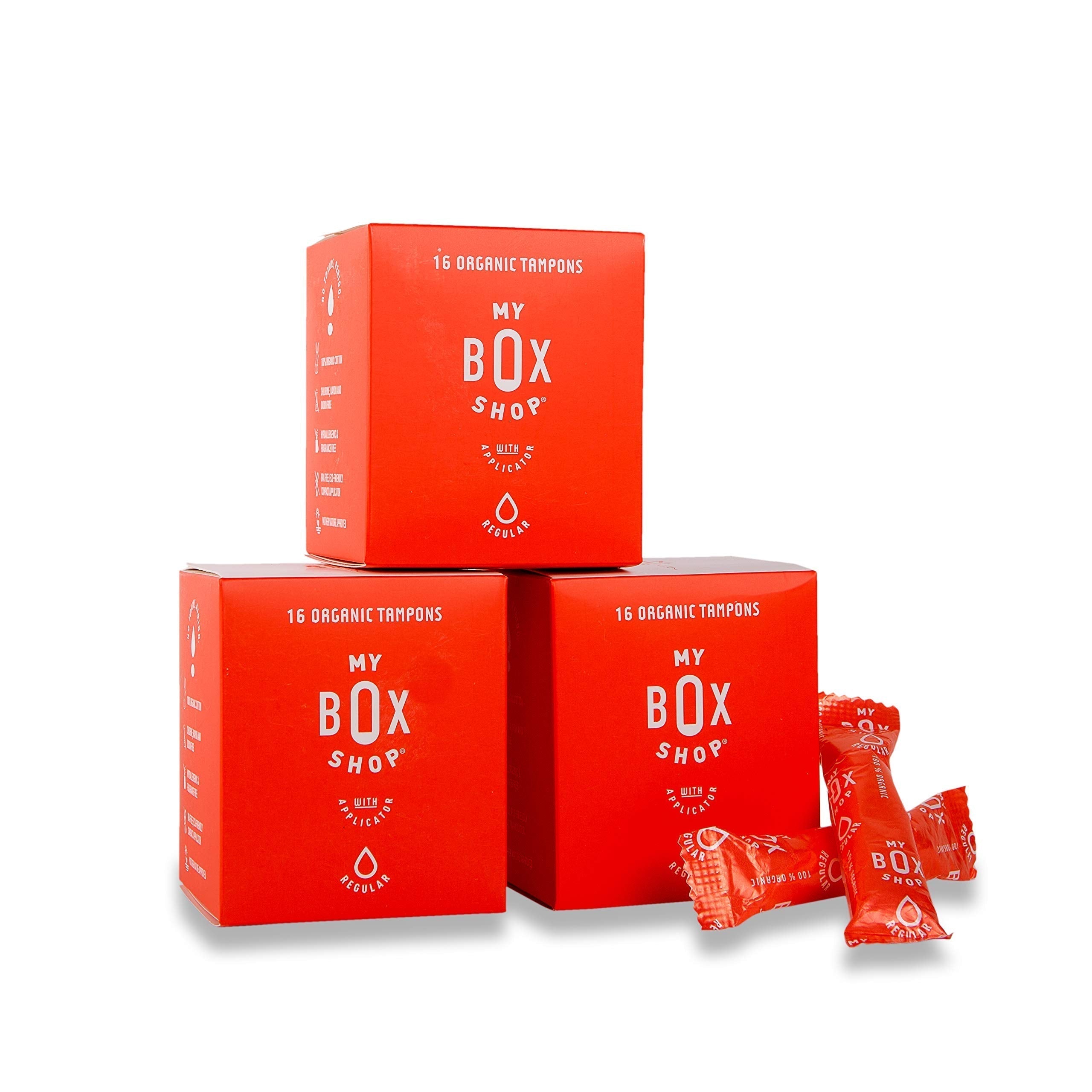 MYBOXSHOP Organic Tampons - 100% Pure Organic Cotton Tampons with BPA-Free Applicator MYBOXSHOP uk supplements