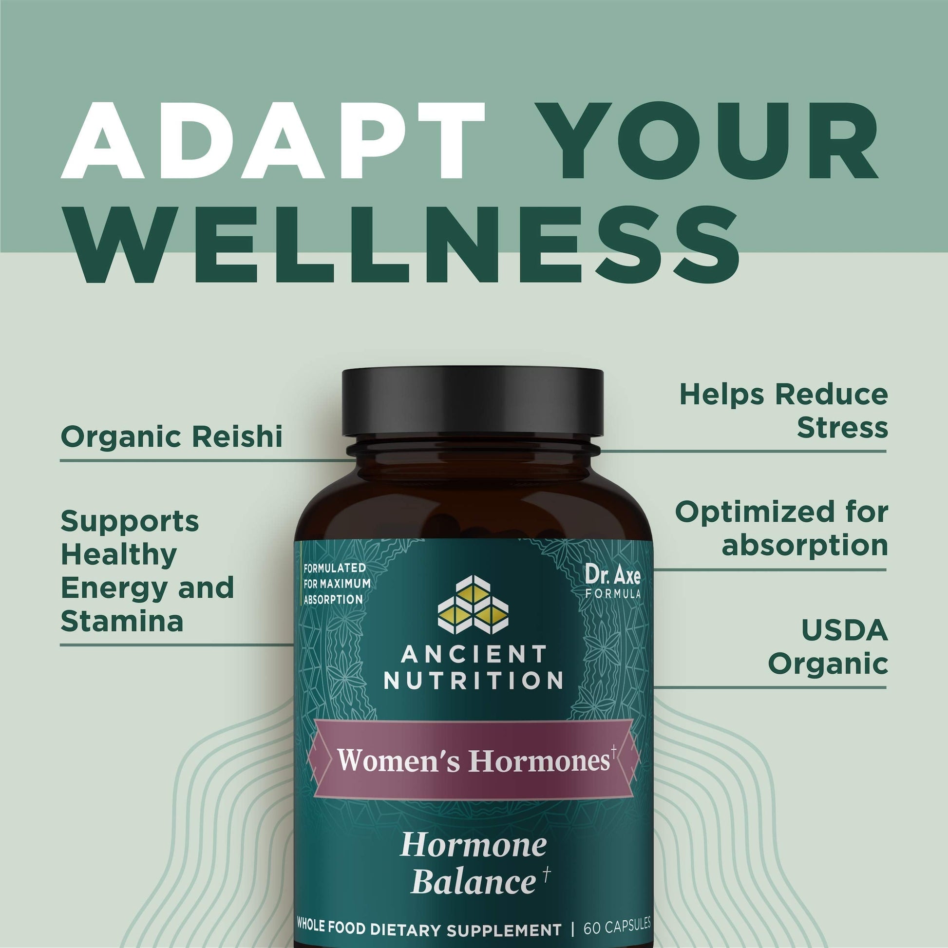 Ancient Nutrition Women's Hormones, Helps Reduce Stress, Supports Energy, Hormone Balance, Gluten Free, Paleo and Keto Friendly, 60 Capsules Ancient Nutrition uk supplements