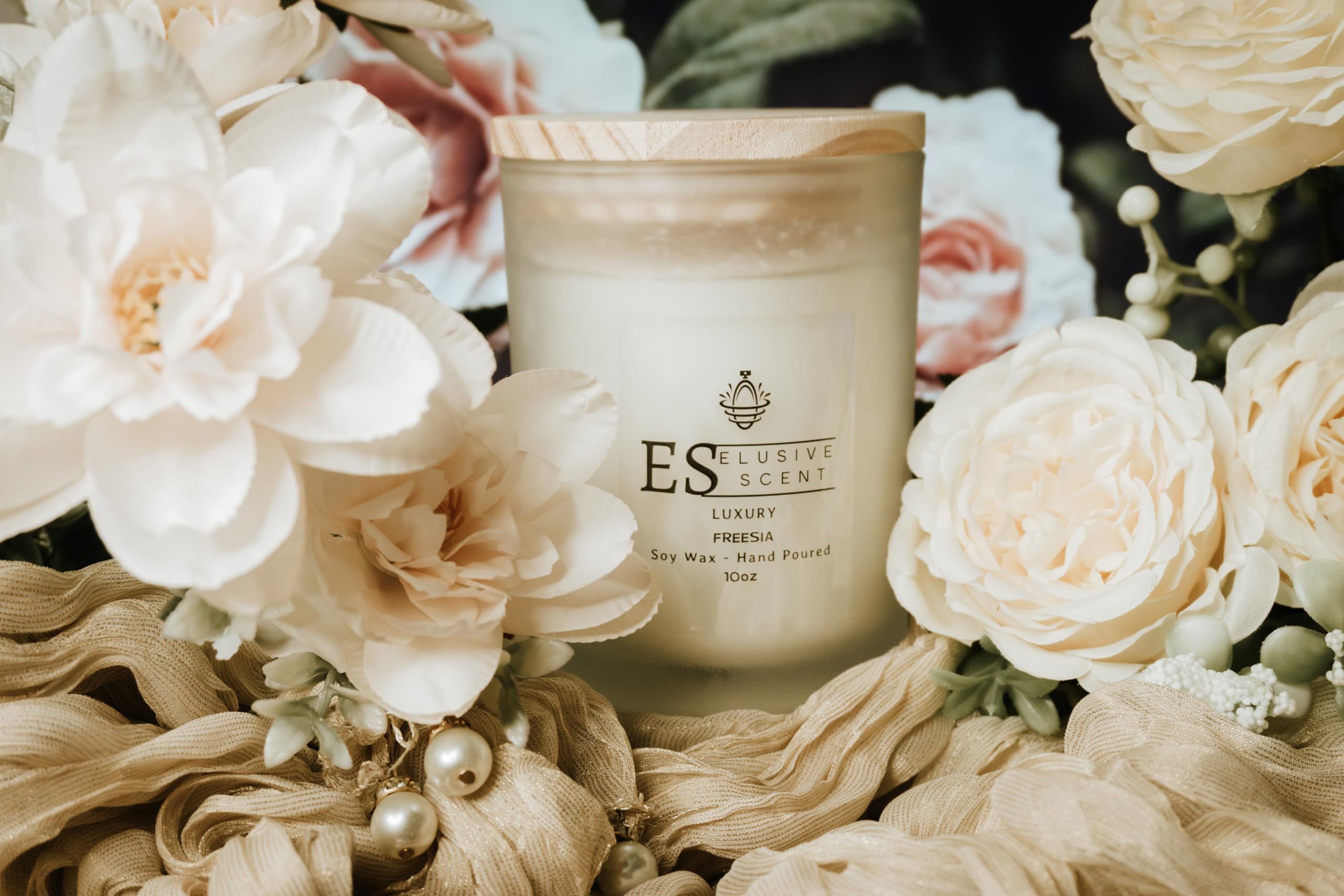 Freesia | 10oz | Luxury Candle | Scented Candle | Aromatherapy | Essential Fragrance Oils | 100% Soy Wax Elusive Scent uk supplements