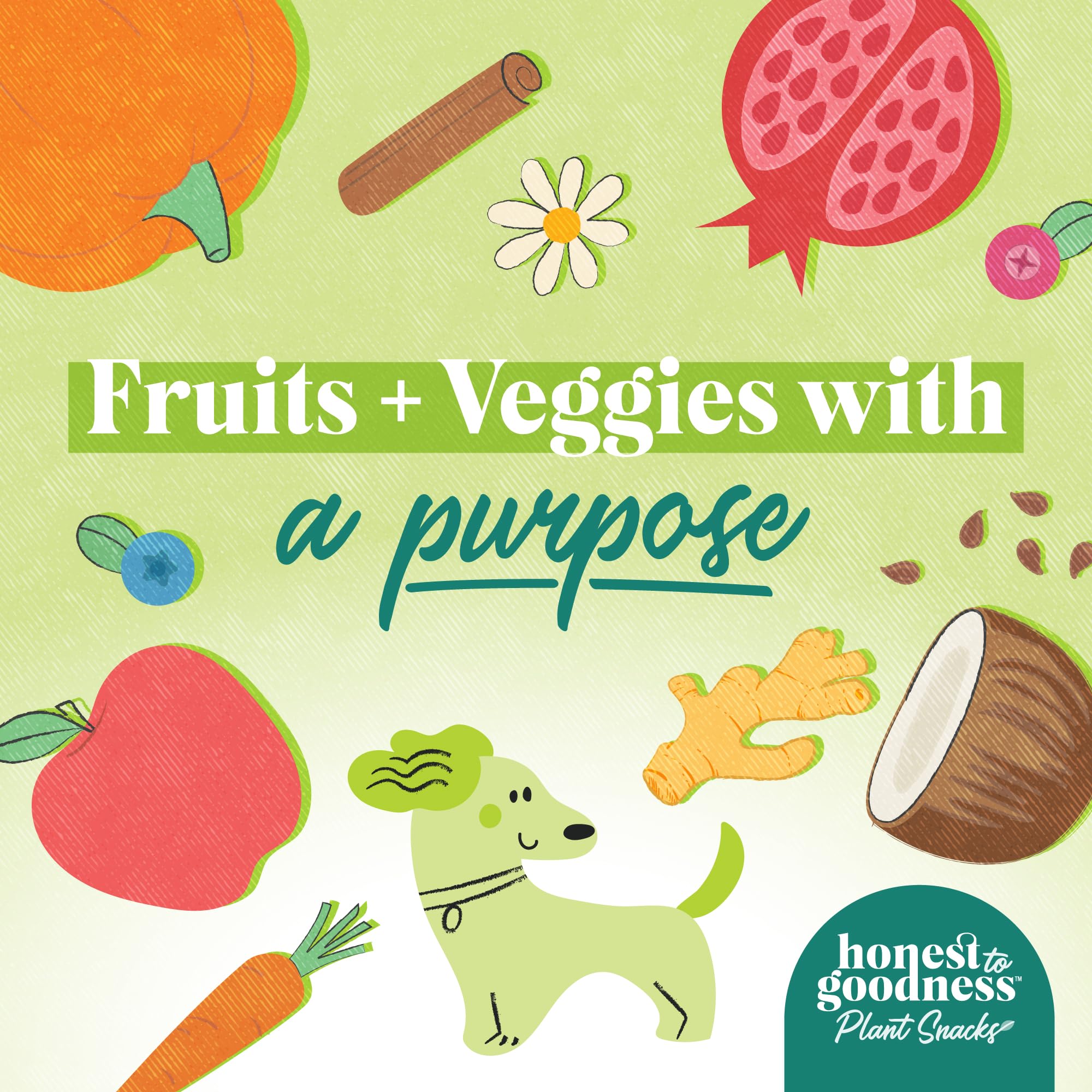 Honest to Goodness Plant Snacks Dog Treats, Enriched with Omega 3s & Postbiotics, 8oz Variety Pack, 6 Bags Honest to Goodness uk supplements