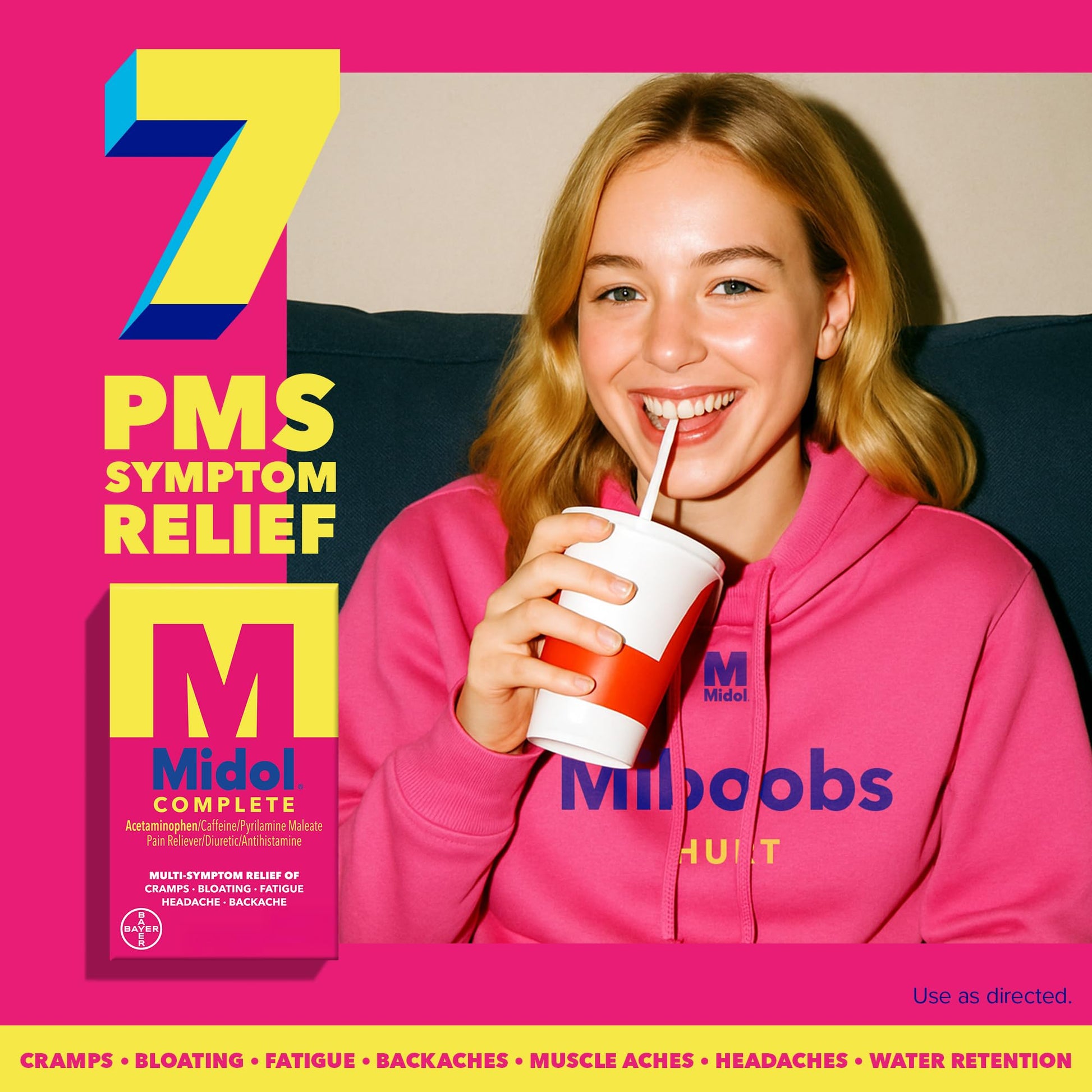 Midol Complete On The Go Caplets with Acetaminophen for Menstrual Symptom Relief, Period Cramp and Menstrual Pain Relief, 50 Count (25 Pouches of 2) Midol uk supplements