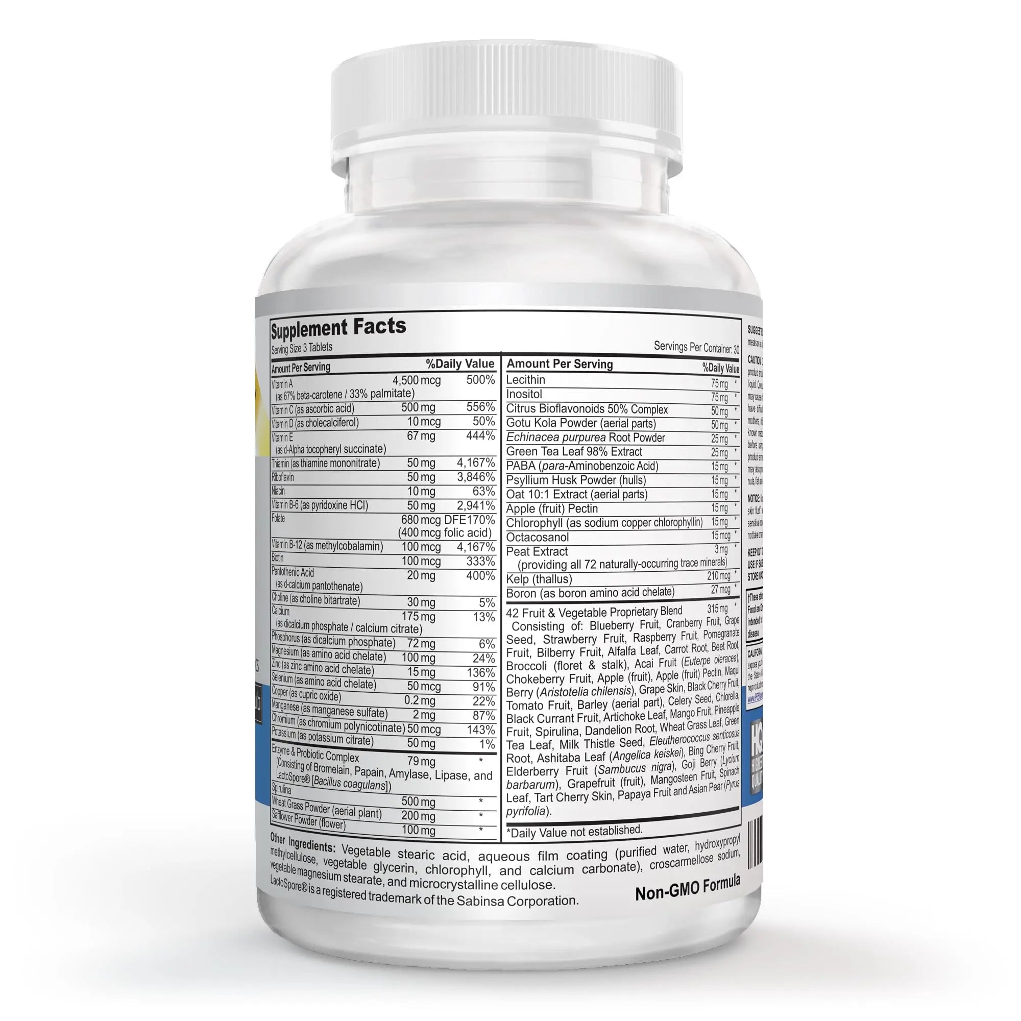 Vegan Whole Food Multivitamin & Mineral - Vitamins A B1 B2 B6 B12 C D3 E & 110 Super Foods, Herbs, Greens & Reds Vitalité Now! uk supplements