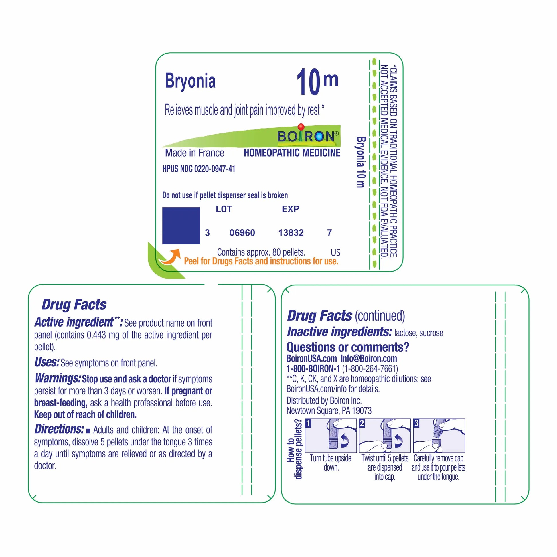 Boiron Bryonia 10M Homeopathic Medicine for Muscle & Joint Pain - 80 Pellets Boiron uk supplements